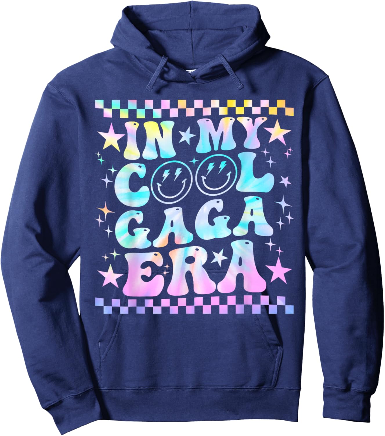 Tie Dye Groovy In My Cool Gaga Era Funny Family Hoodie - Hoodie | Navy