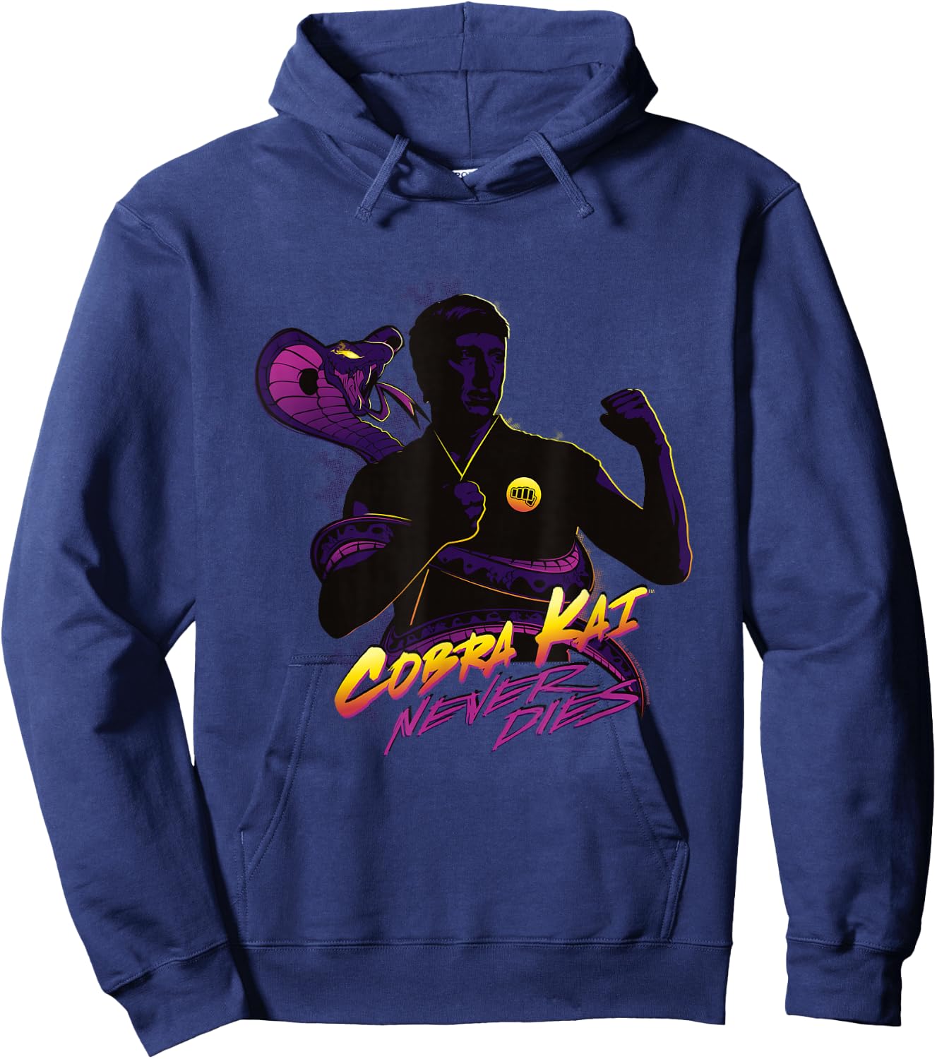 Cobra Kai Never Dies Fight Pose Hoodie - Hoodie | Navy