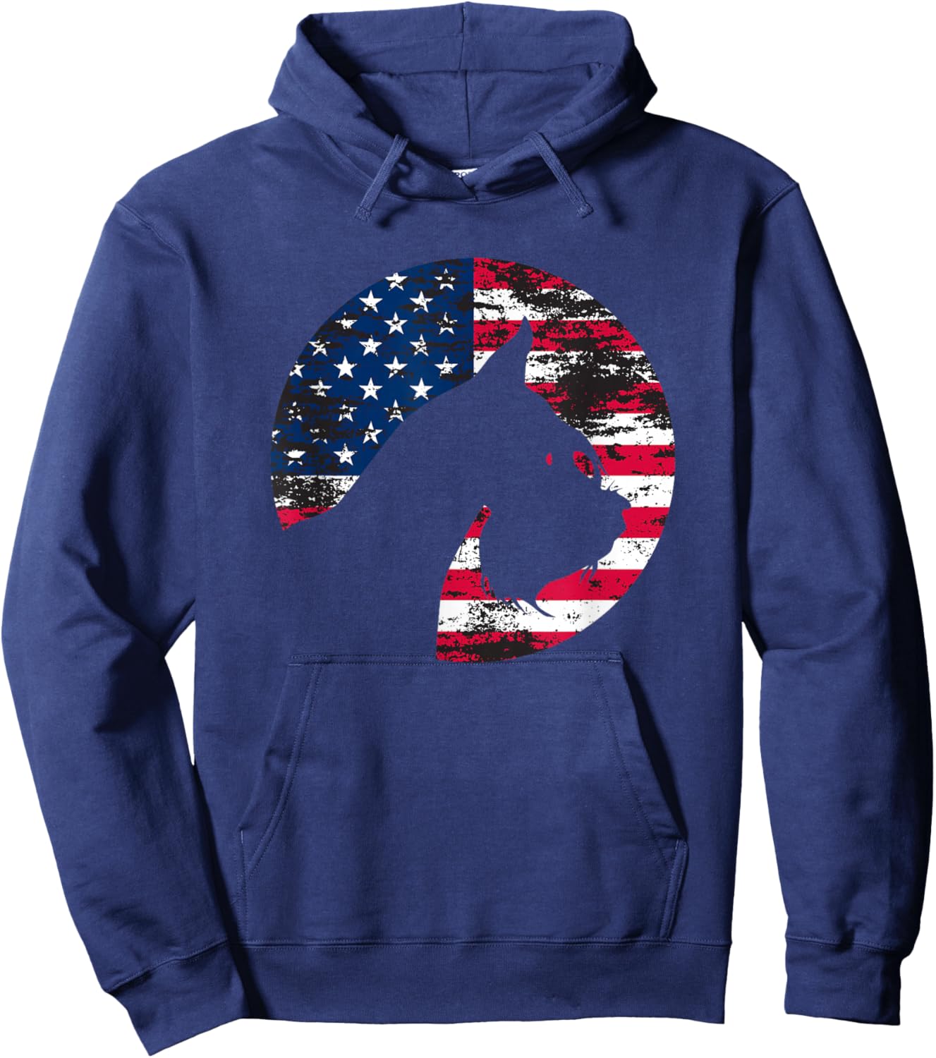 Vintage Schnauzer American Flag Hoodie - Hoodie | Navy