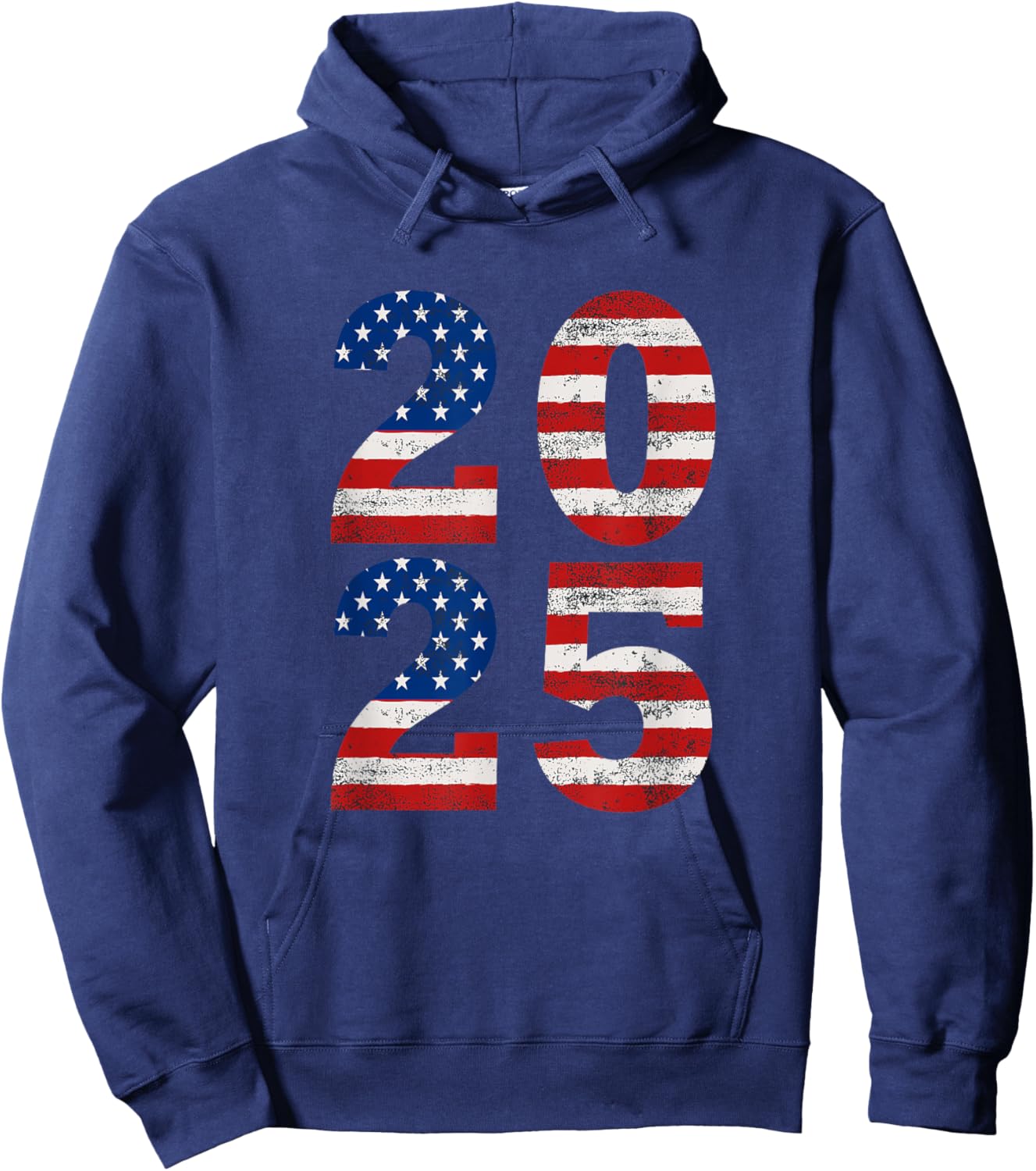 Classic Vintage 2025 American Flag 20 25 Hoodie - Hoodie | Navy