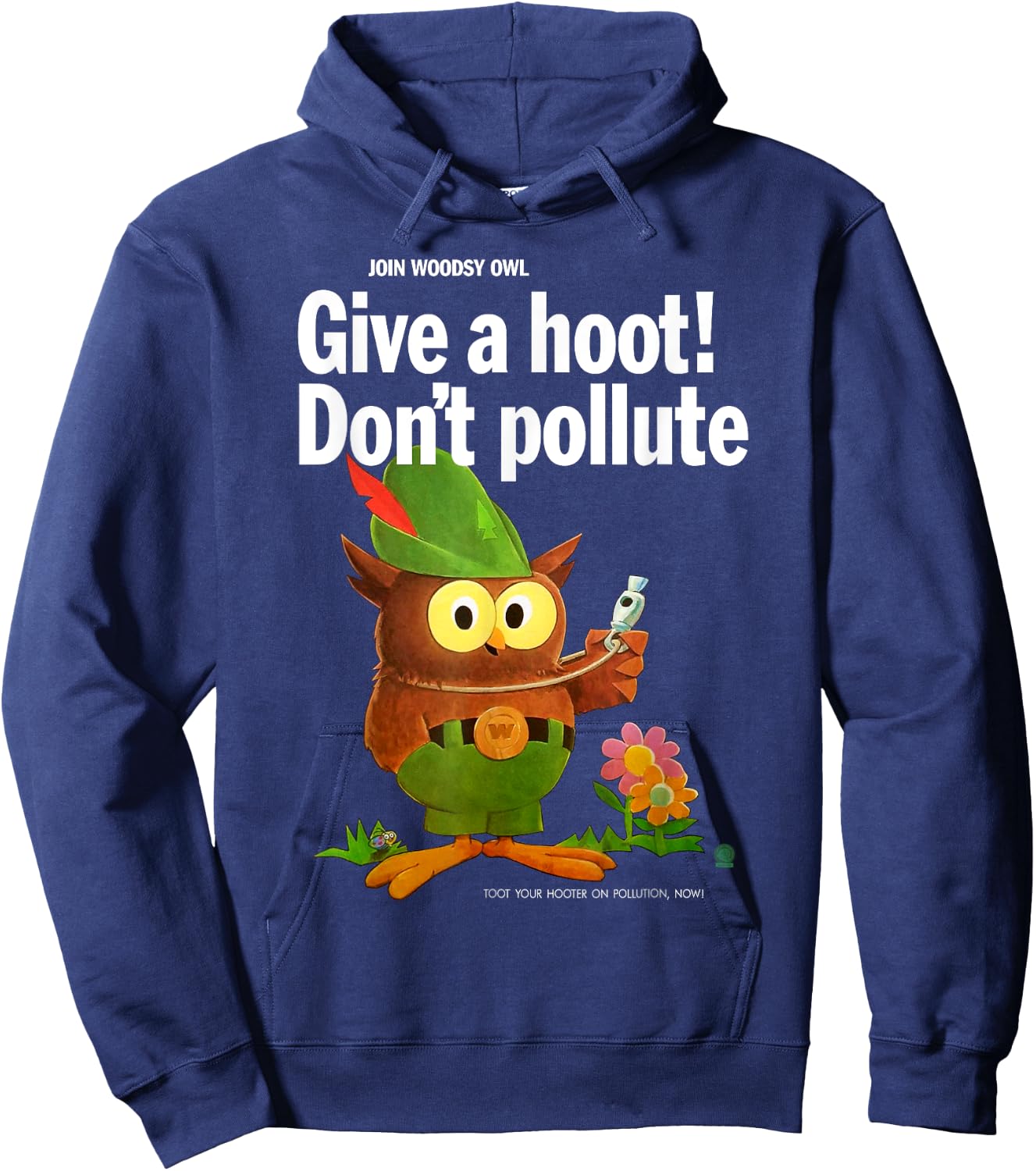 Woodsy Owl Retro Give a Hoot Don't Pollute Hoodie - Hoodie | Navy
