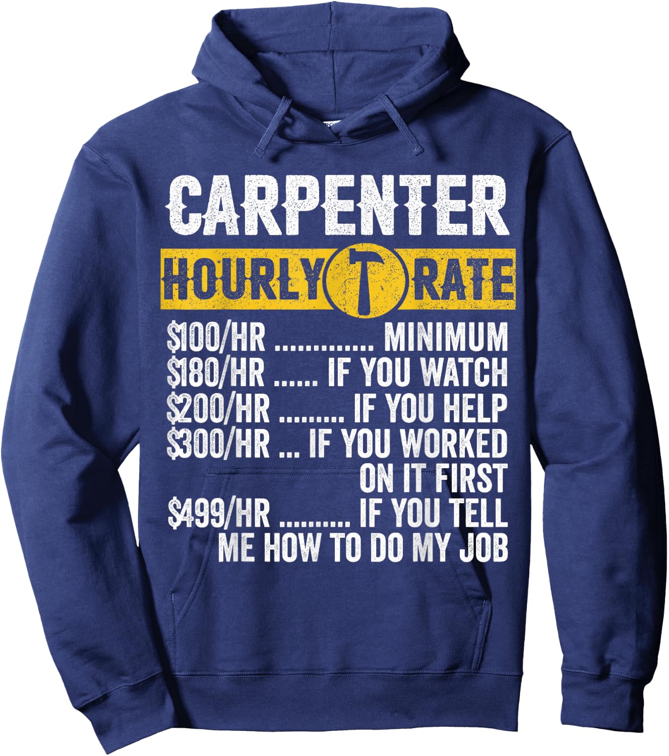 Funny Vintage Carpenter Clothing Hour Set Men Hoodie - Hoodie | Navy
