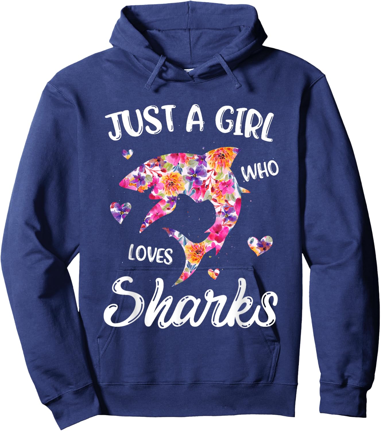Just A Girl Who Loves Sharks Women Shark Lover Hoodie - Hoodie | Navy