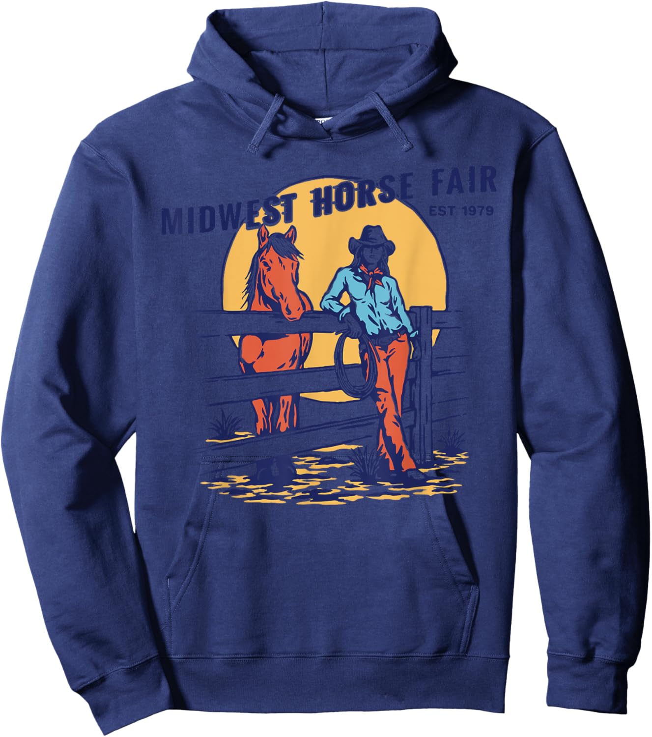 Midwest Horse Fair Cowgirl Hoodie - Hoodie | Navy