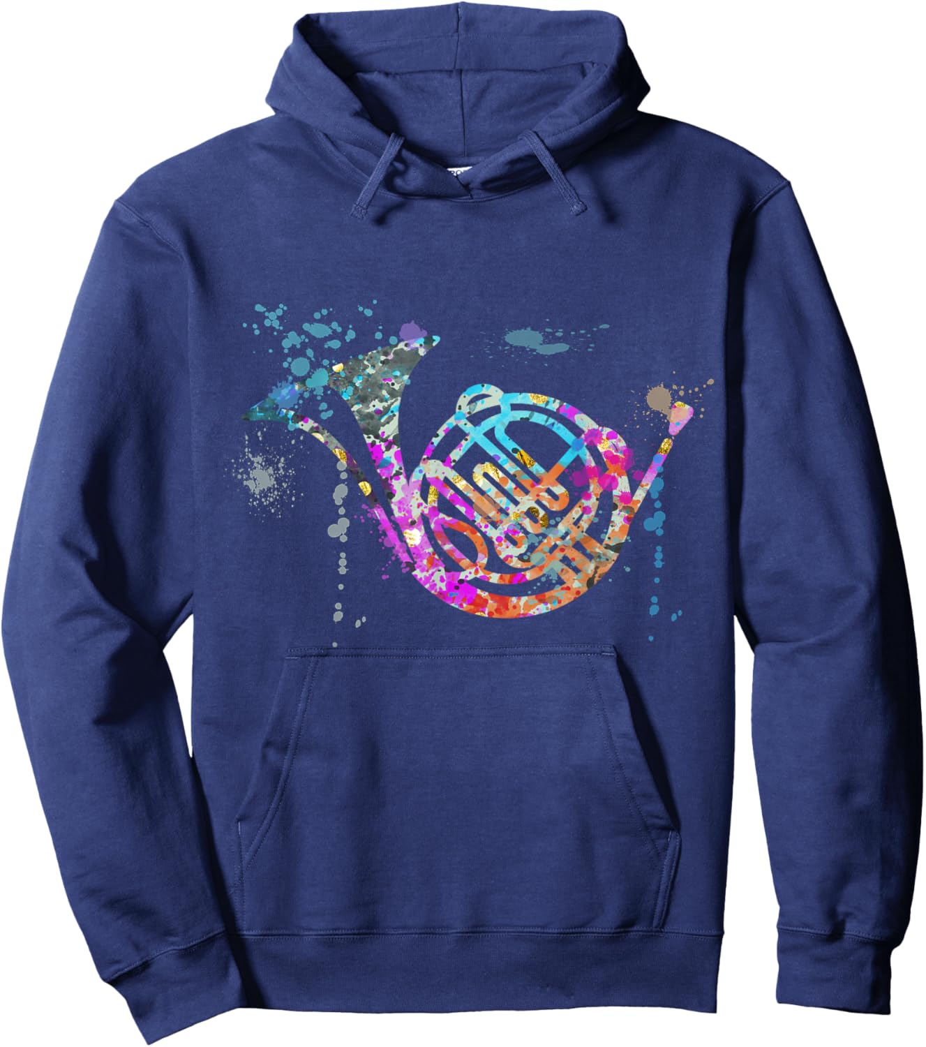 French Horn Instrument Silhouette French Horns Hoodie - Hoodie | Navy