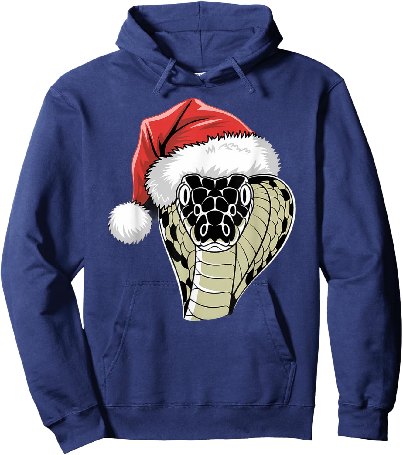 Joyful Snake Santa on Snake Christmas Hoodie - Hoodie | Navy