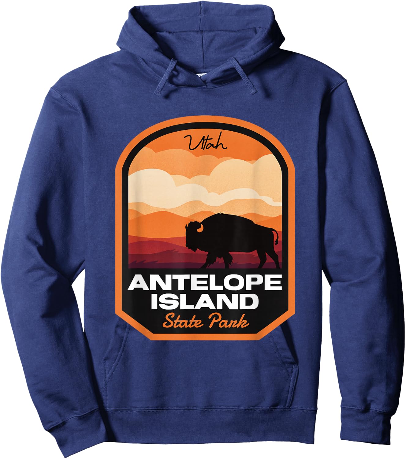 Antelope Island State Park UT Bison Hoodie - Hoodie | Navy