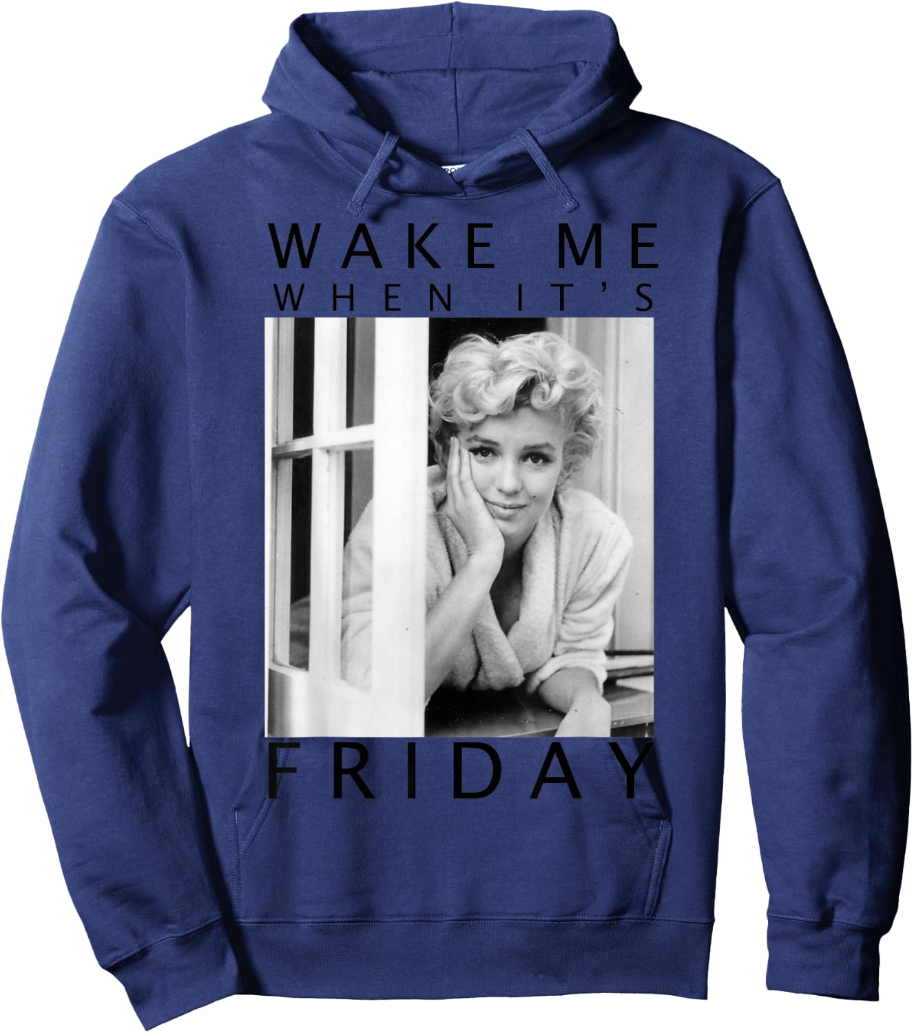 Marilyn Monroe Wake Me When It's Friday Hoodie - Hoodie | Navy