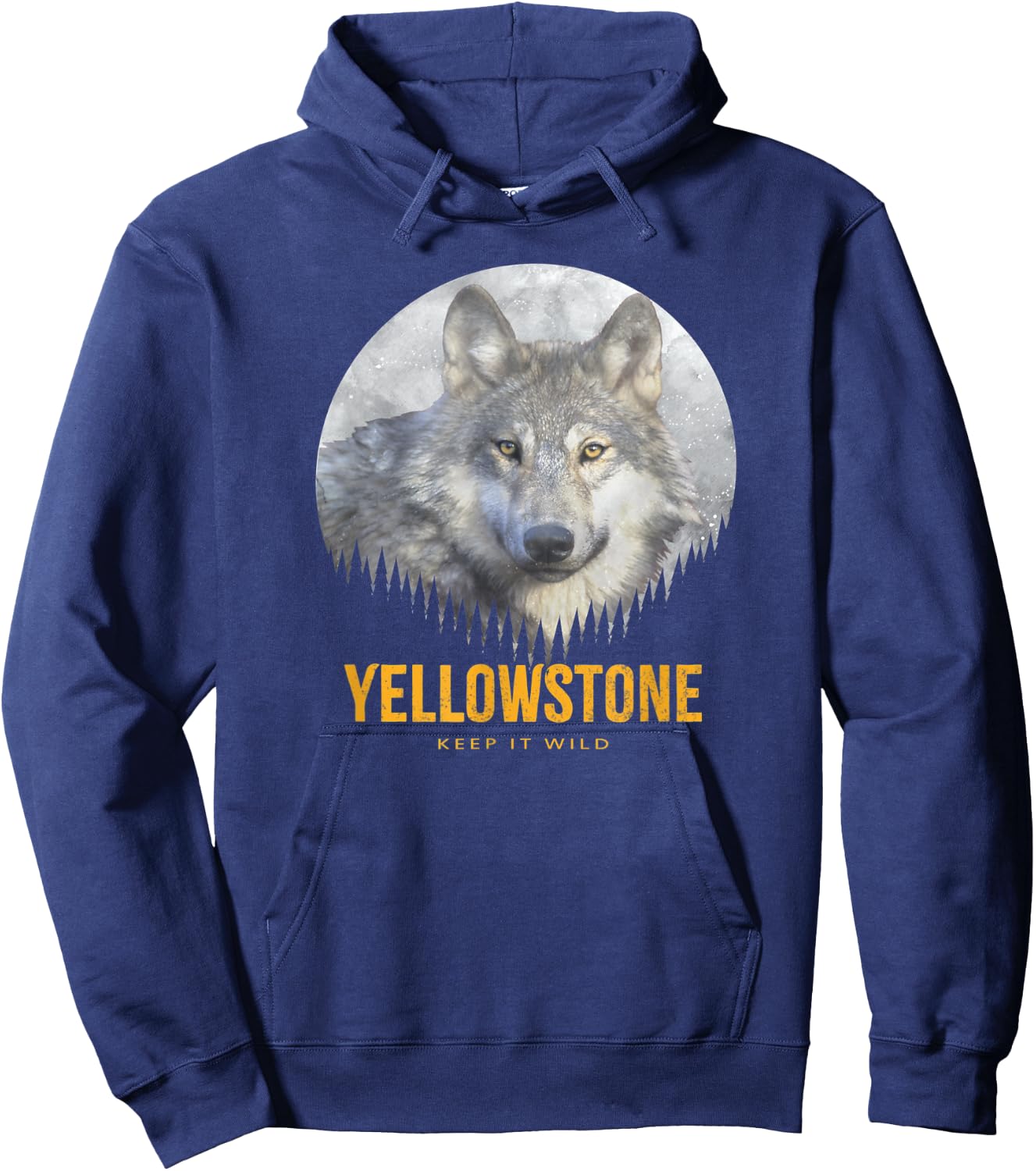 Yellowstone Wild Gray Wolf American Wolf Hoodie - Hoodie | Navy