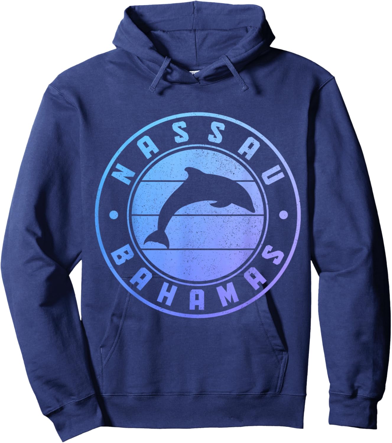Nassau Bahamas Dolphin Souvenir Vintage Hoodie - Hoodie | Navy