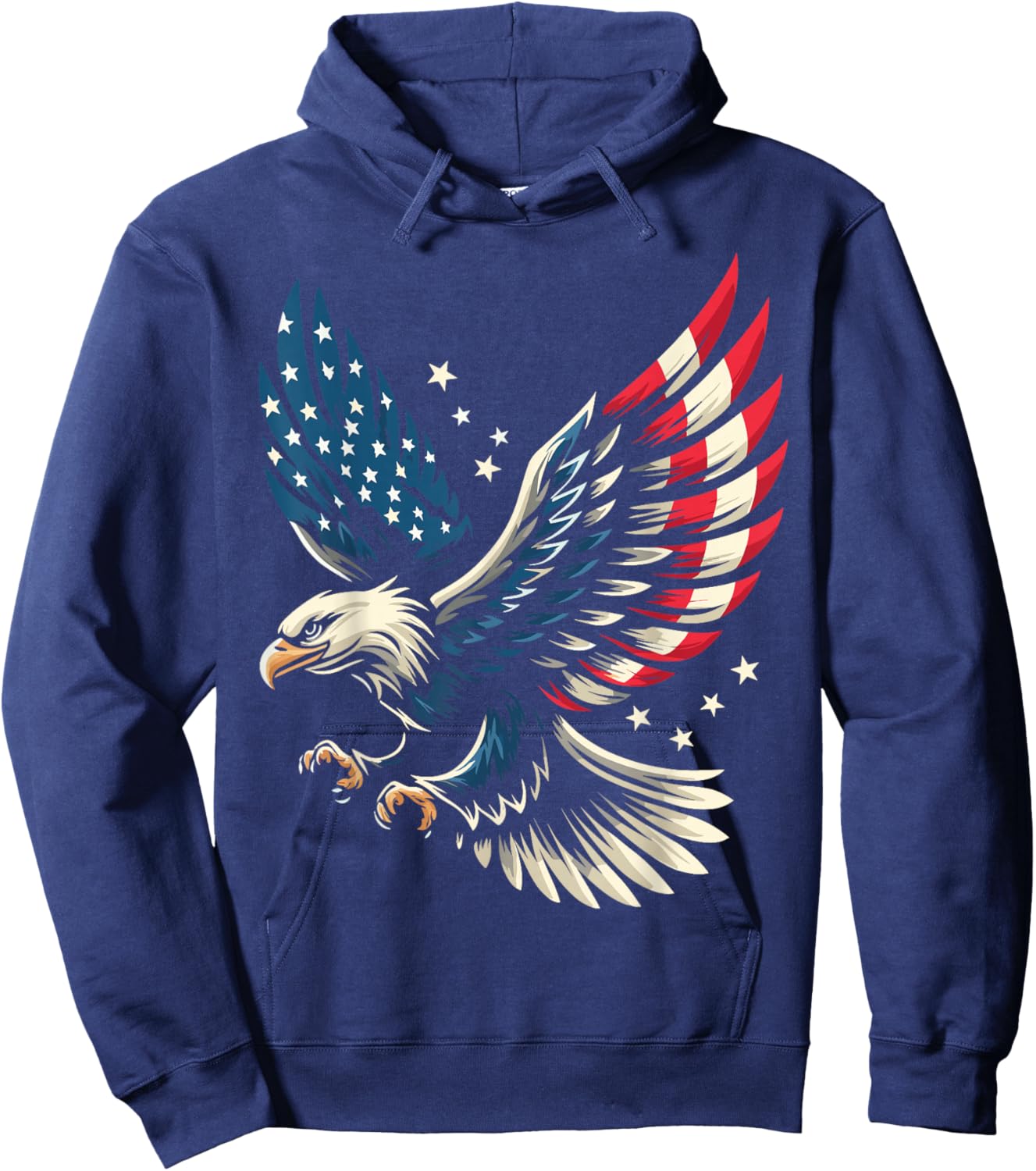 Bald Eagle Patriotic American Flag 4th of July Hoodie - Hoodie | Navy