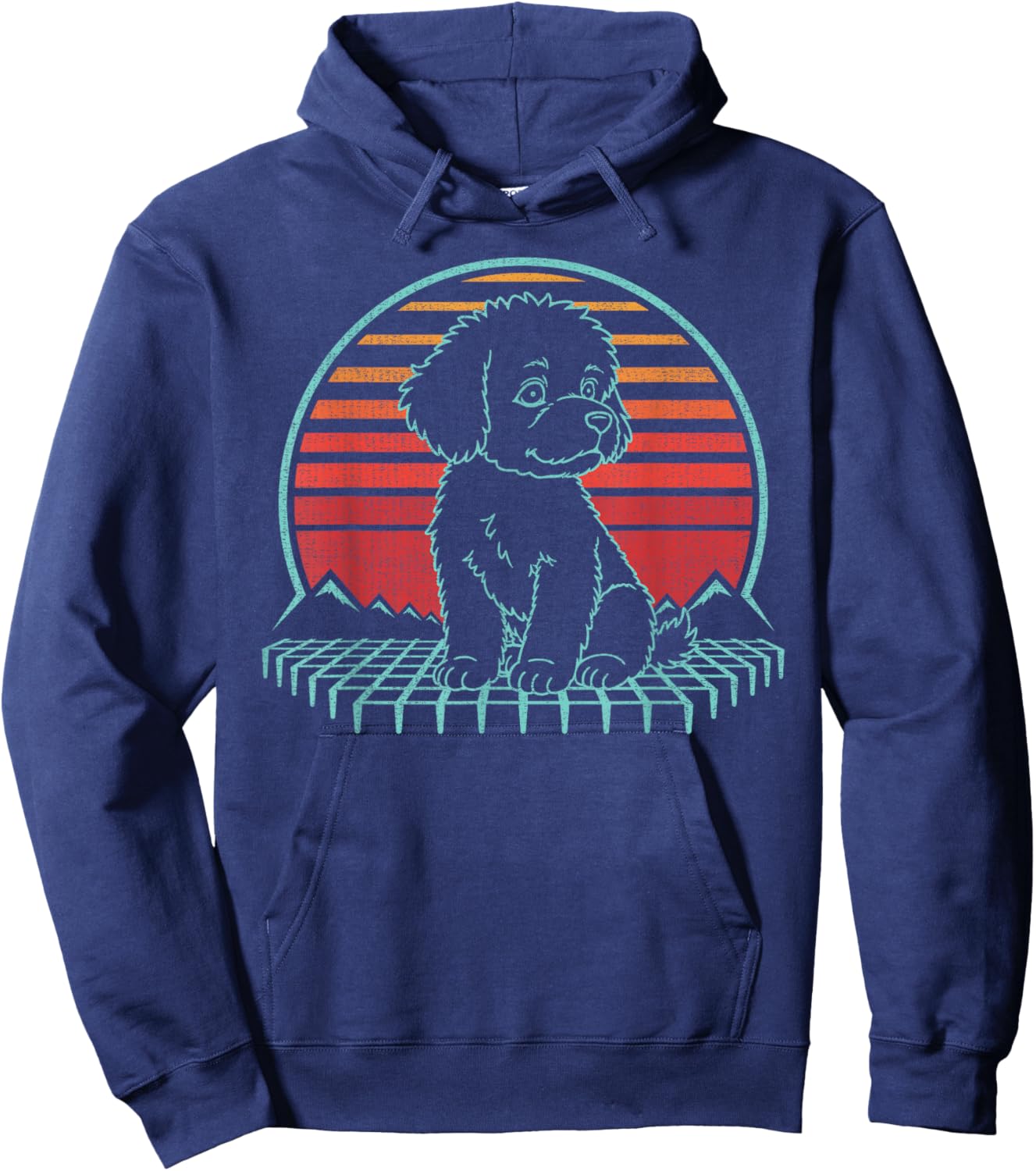 Bichon Frise Lover Dog Owner Retro Vintage 80s Hoodie - Hoodie | Navy