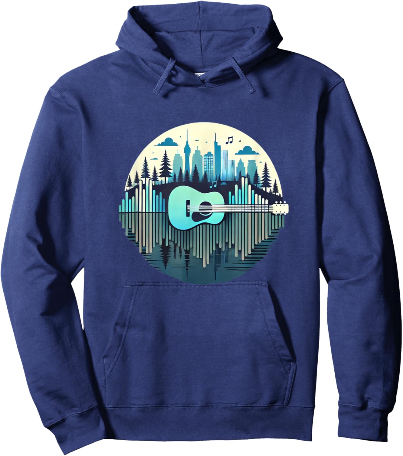 guitar man gift guitarist , Black, S Hoodie - Hoodie | Navy