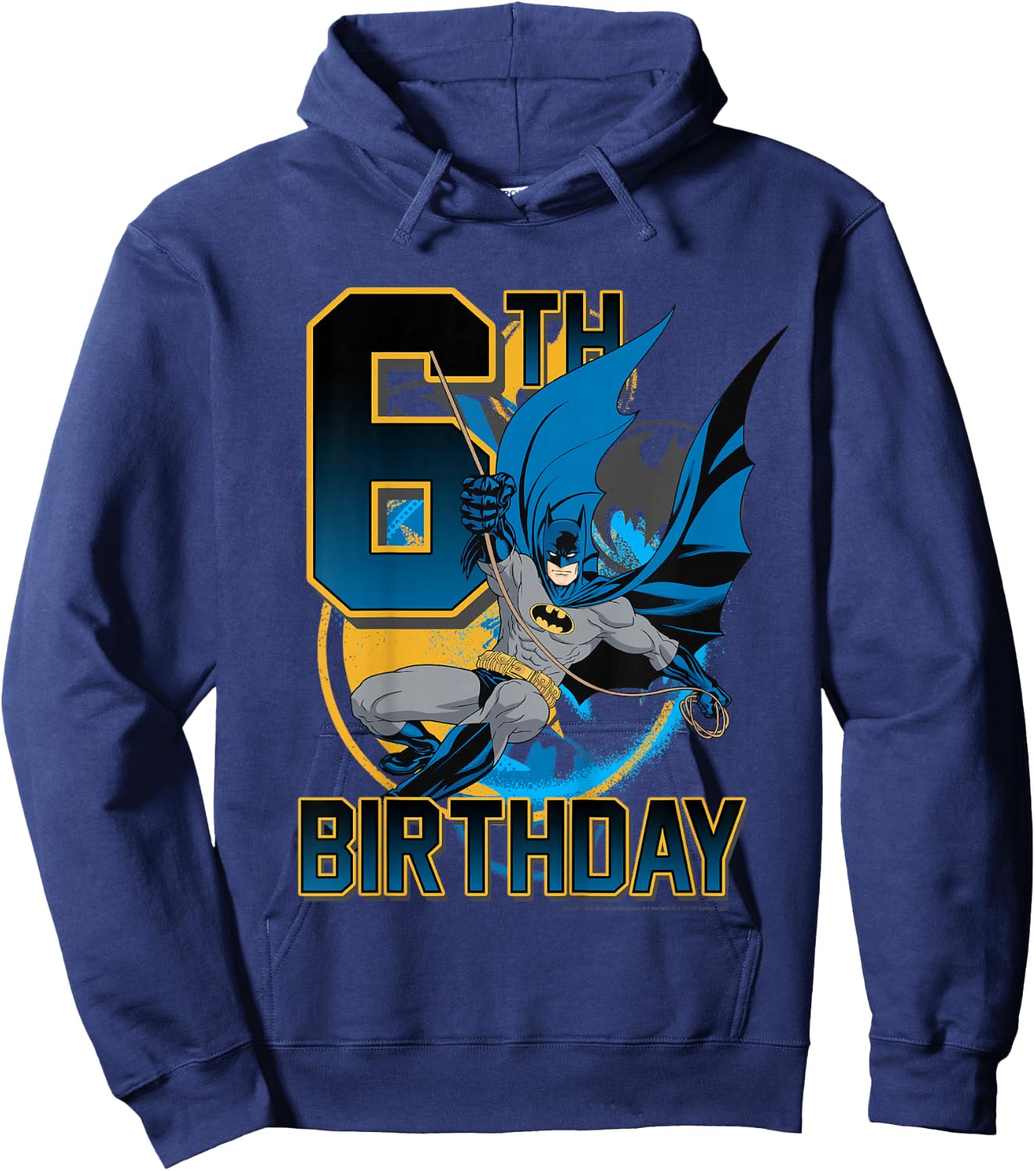 Kids DC Comics Batman 6th Birthday Action Shot Hoodie - Hoodie | Navy