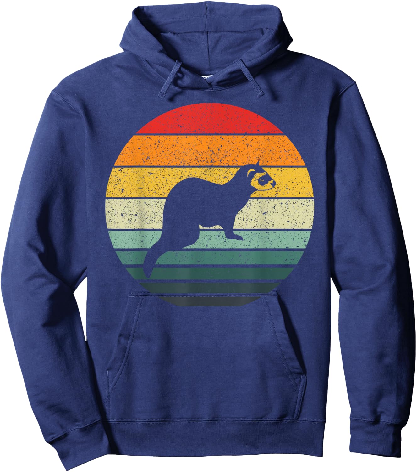 Vintage Ferret Retro Hoodie - Hoodie | Navy