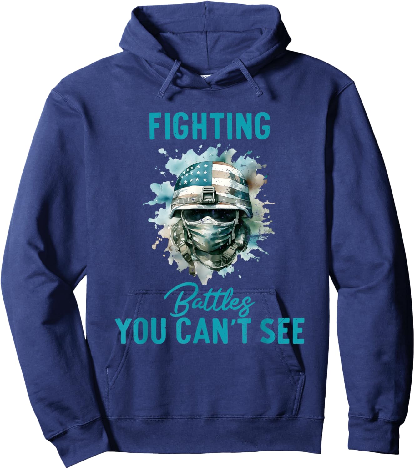 PTSD Awareness Fighting Battles You Can't See Hoodie - Hoodie | Navy