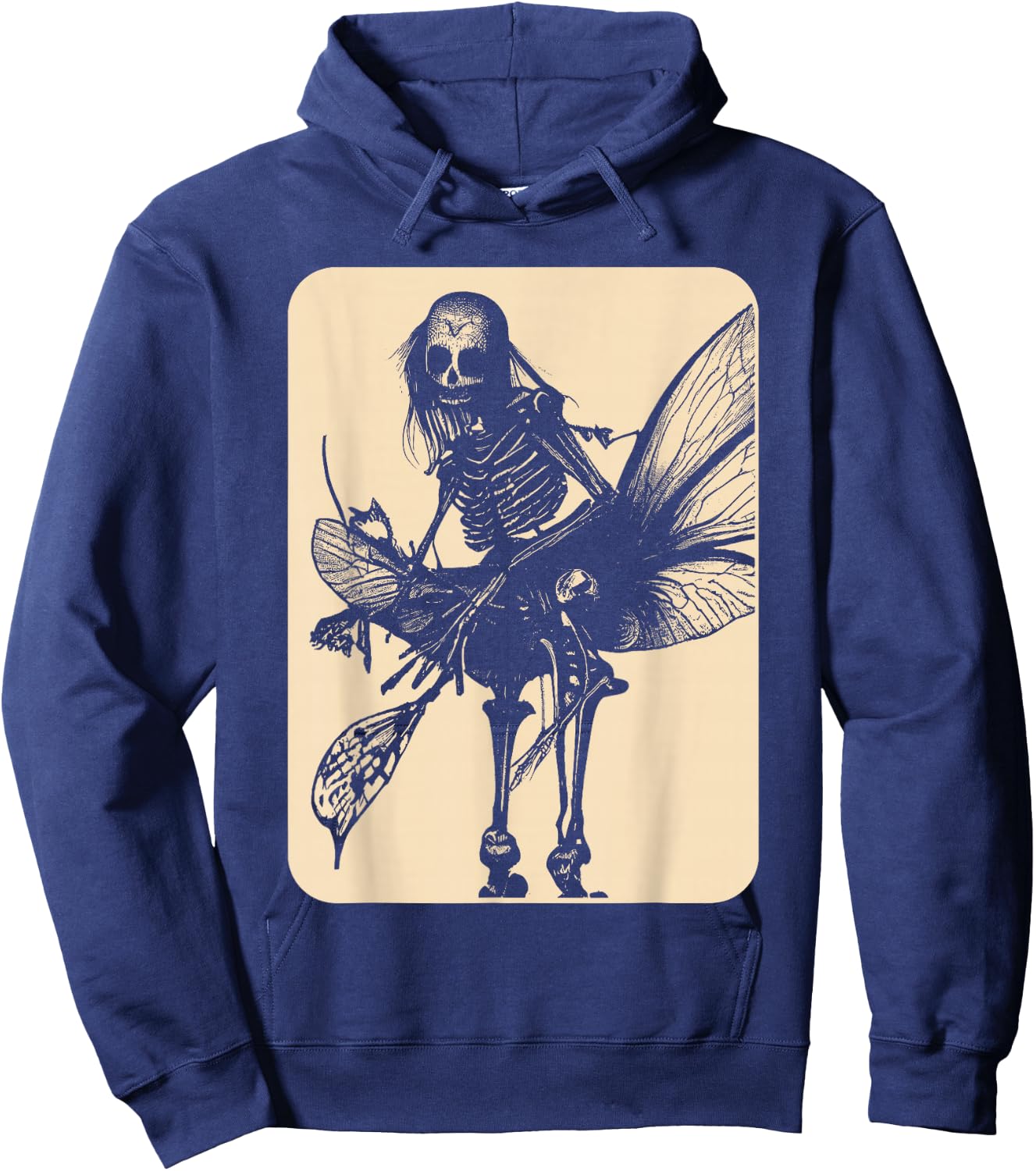 Dark Art Fairycore Butterfly Skeleton Hoodie - Hoodie | Navy