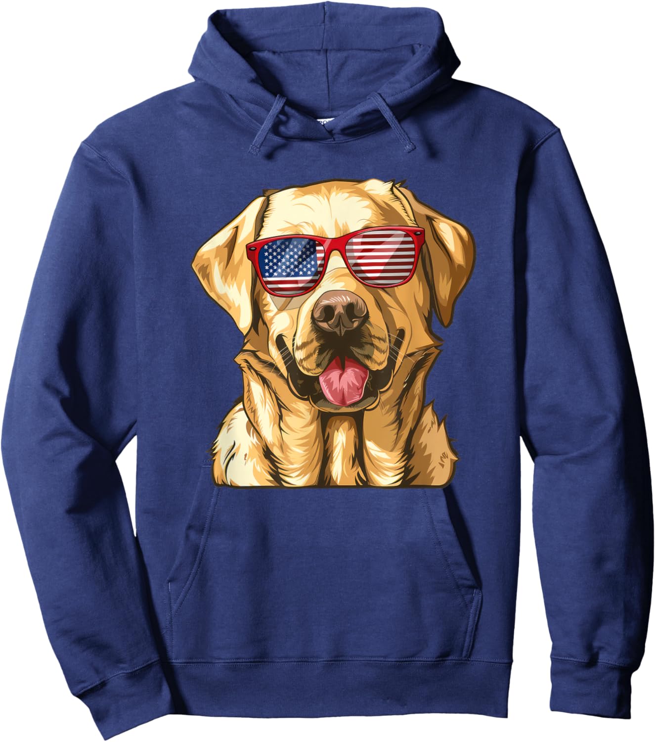 Labrador Retriever USA America Flag 4th of July Hoodie - Hoodie | Navy