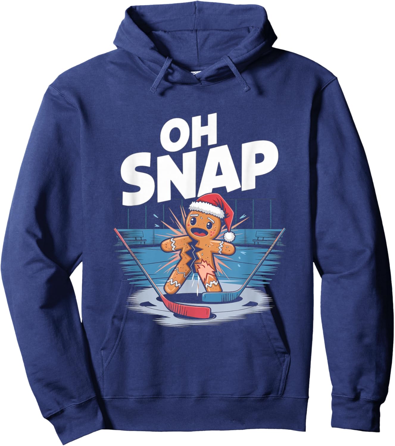 Ice Hockey Christmas Gingerbread Hoodie - Hoodie | Navy