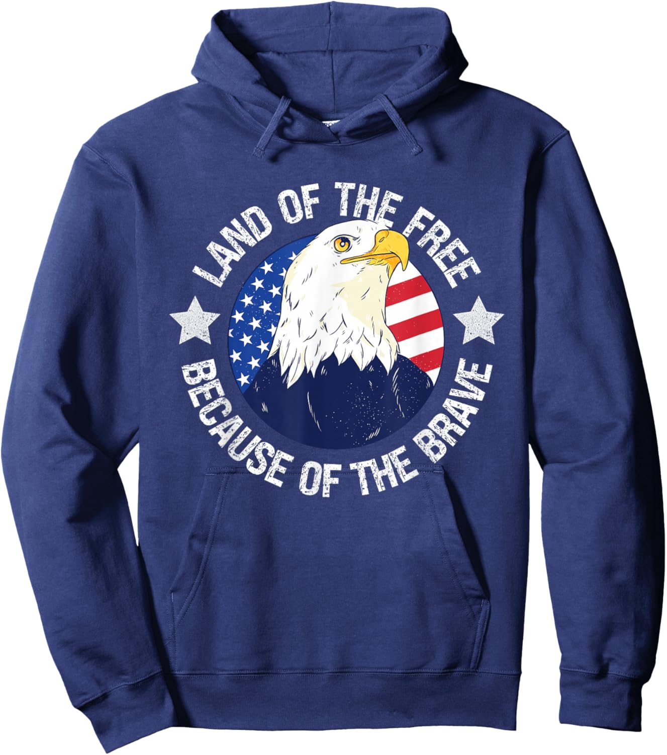 USA Eagle Land of the Free Because of the Brave Hoodie - Hoodie | Navy