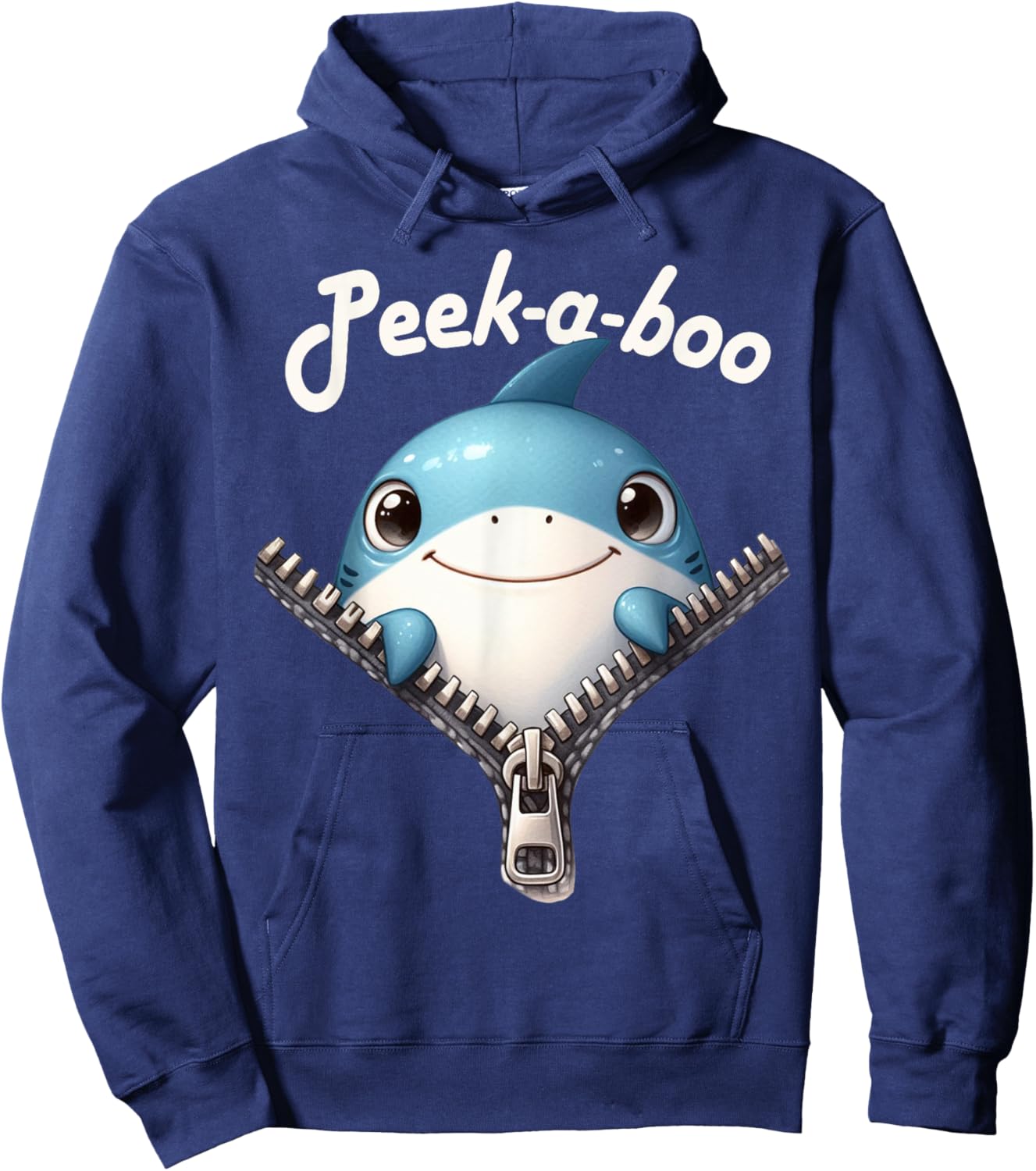 Funny - Peek-a-boo - Shark Hoodie - Hoodie | Navy