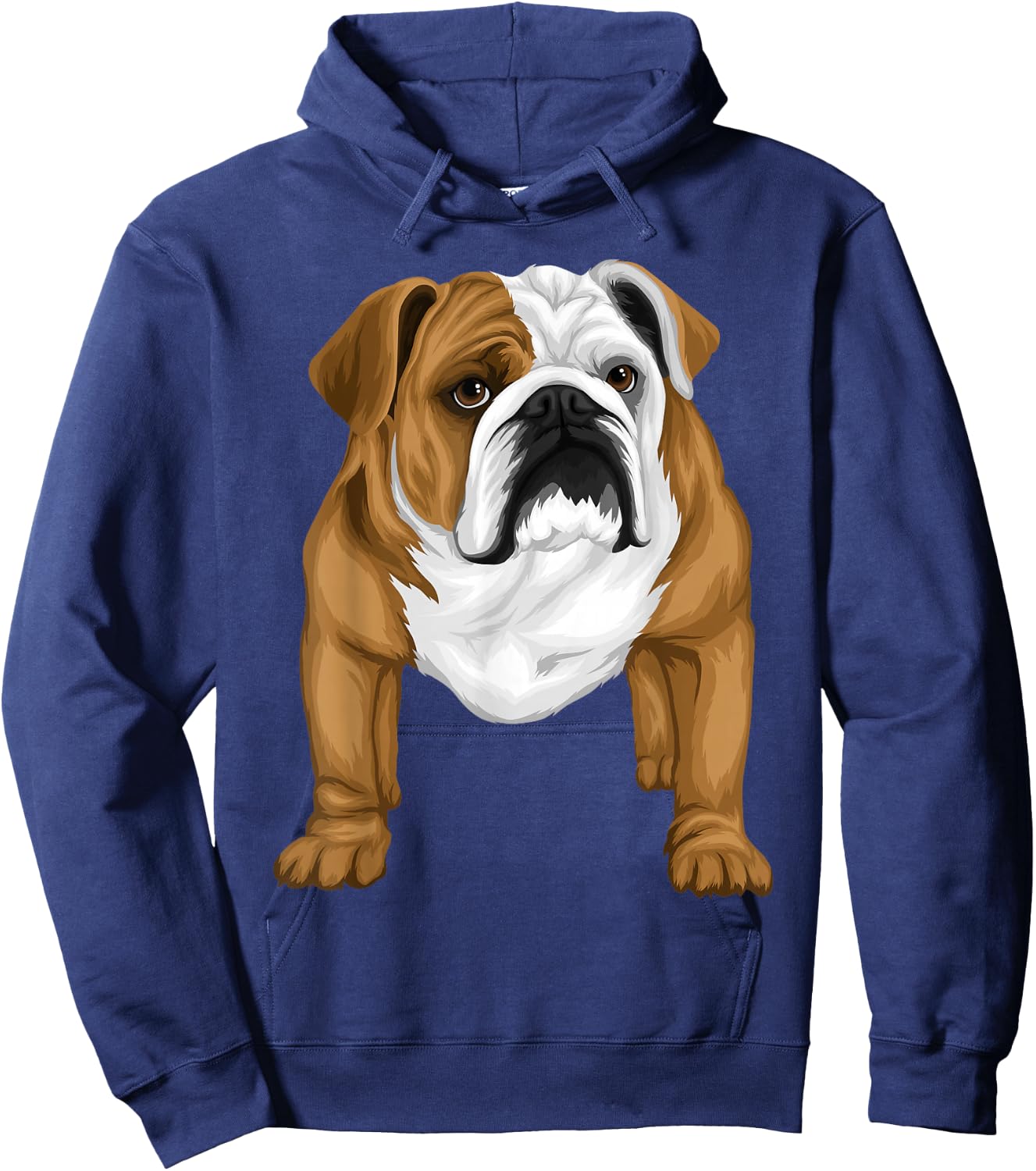 Cool Bulldog Dog Face Graphic Hoodie - Hoodie | Navy