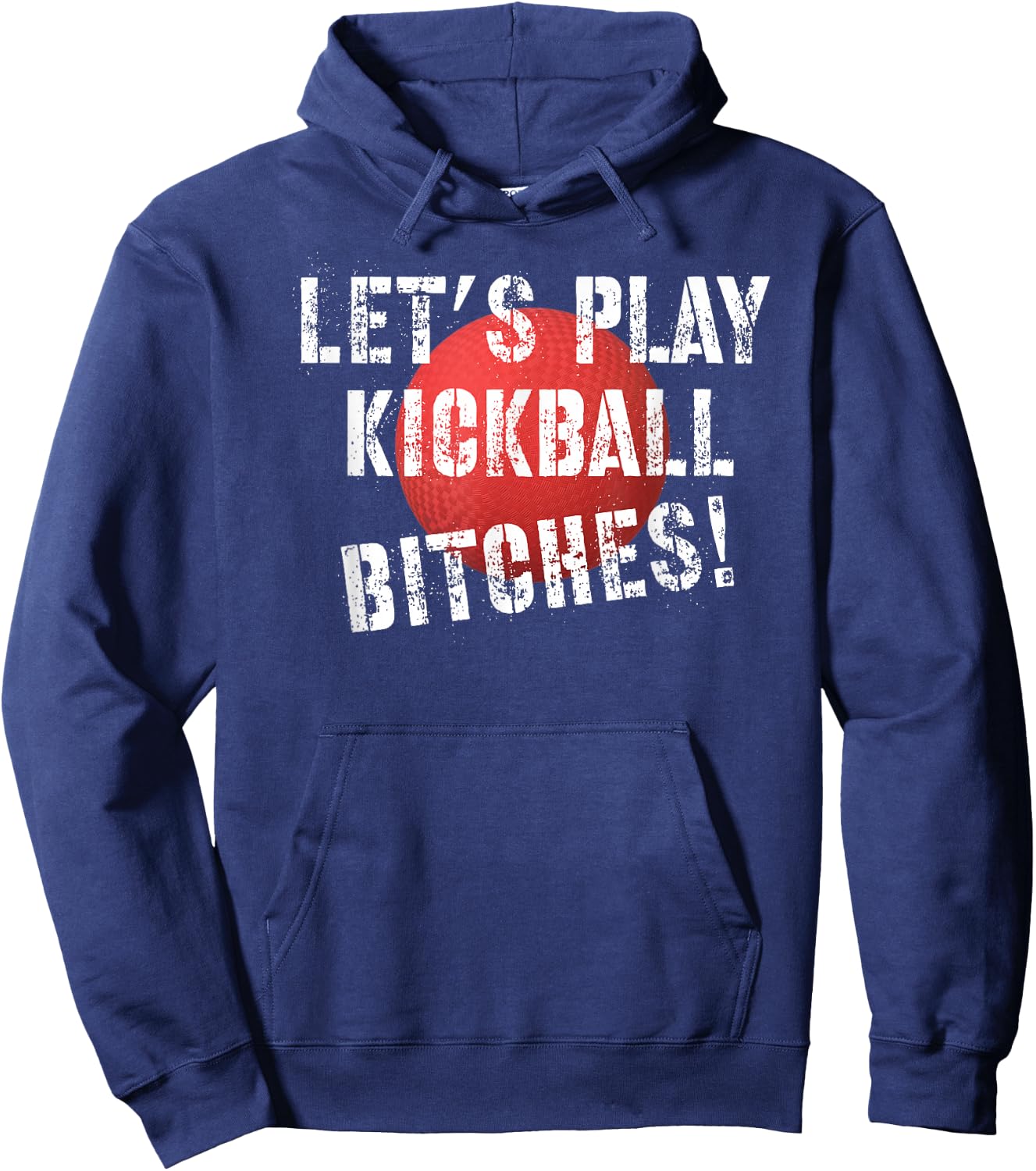 Let's Play Kickball Funny Kickball Hoodie - Hoodie | Navy