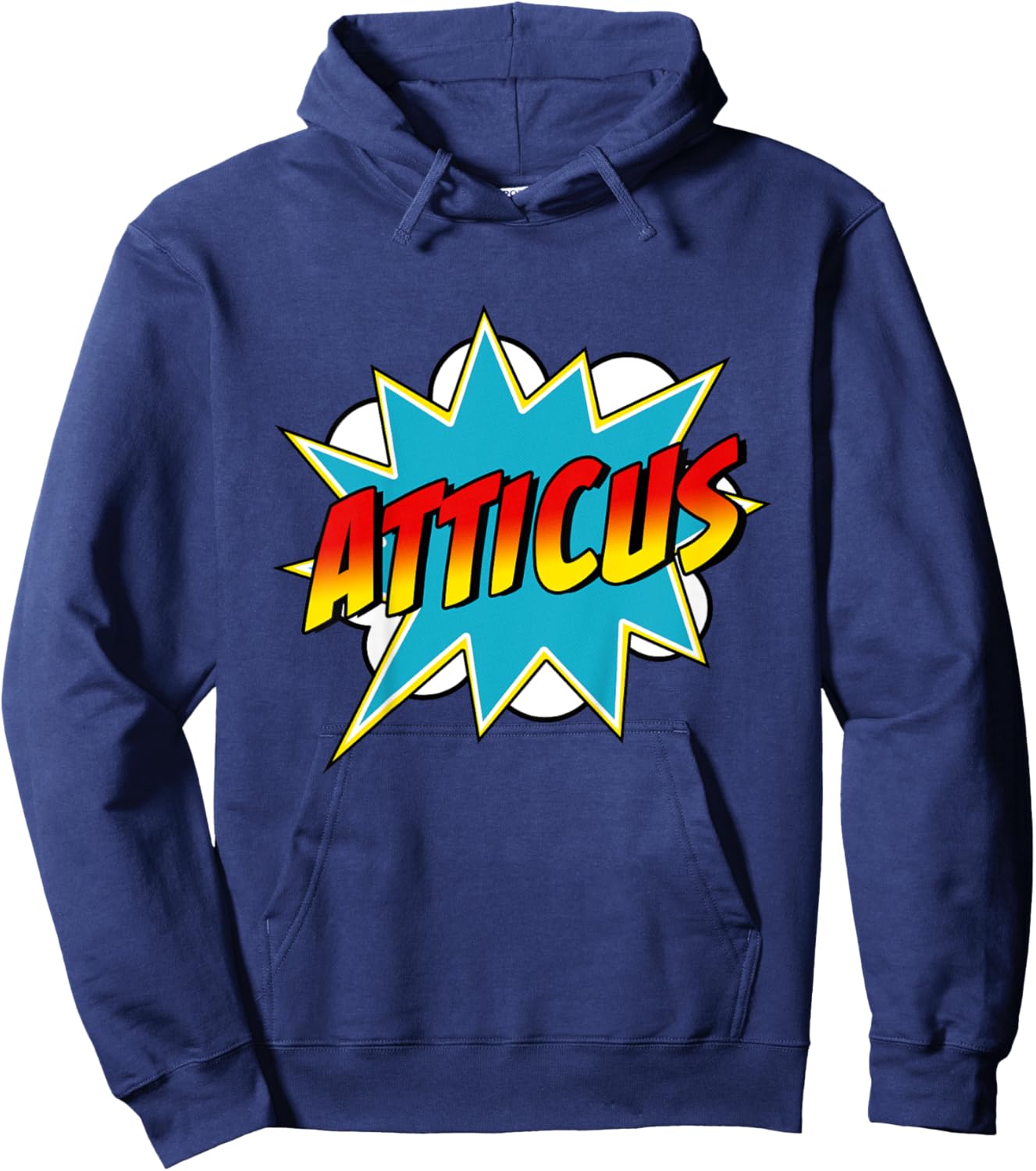 Kids Boys Atticus Name Superhero Comic Book Hoodie - Hoodie | Navy