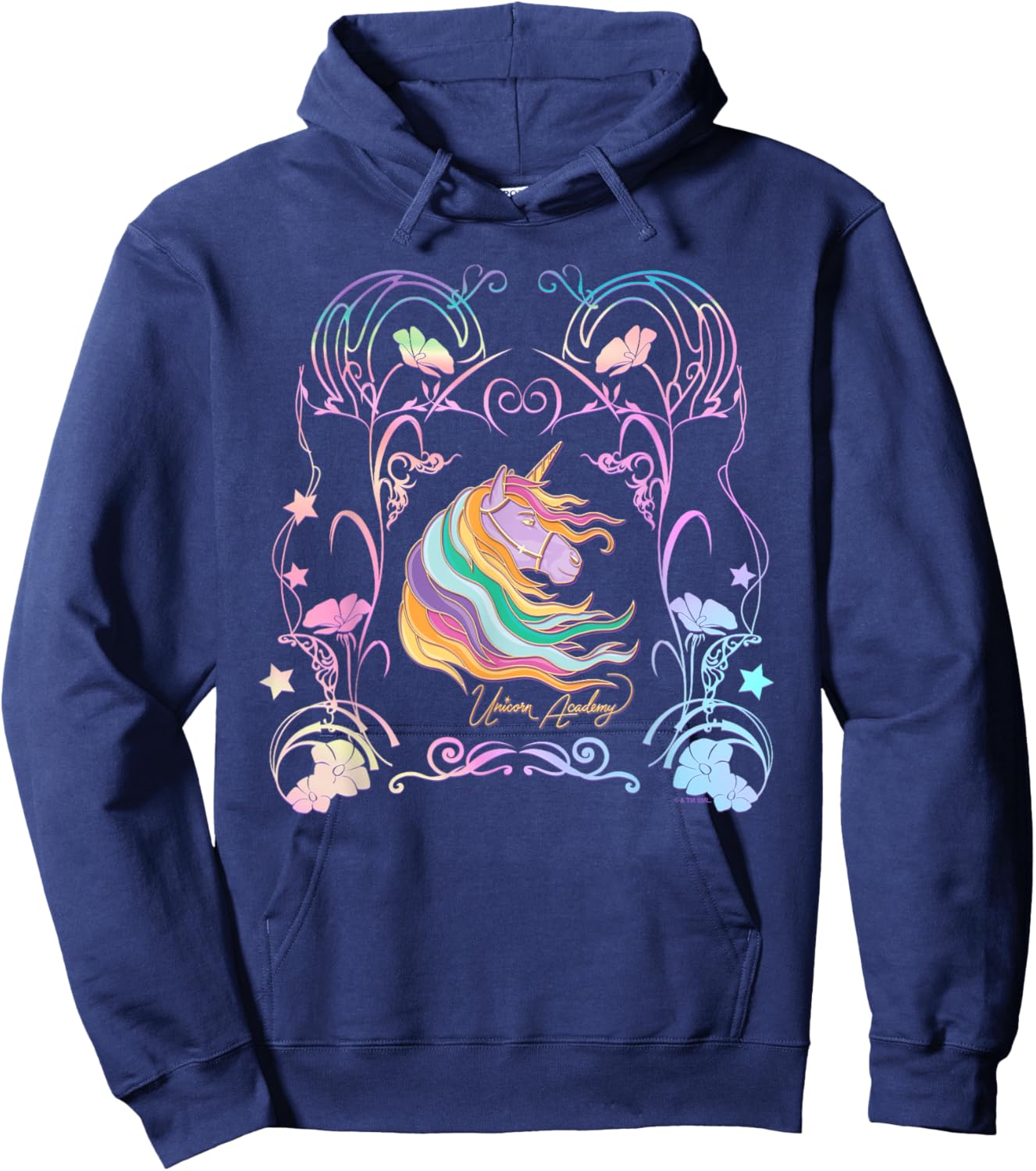 Unicorn Academy Enchanting Graphic Logo Hoodie - Hoodie | Navy