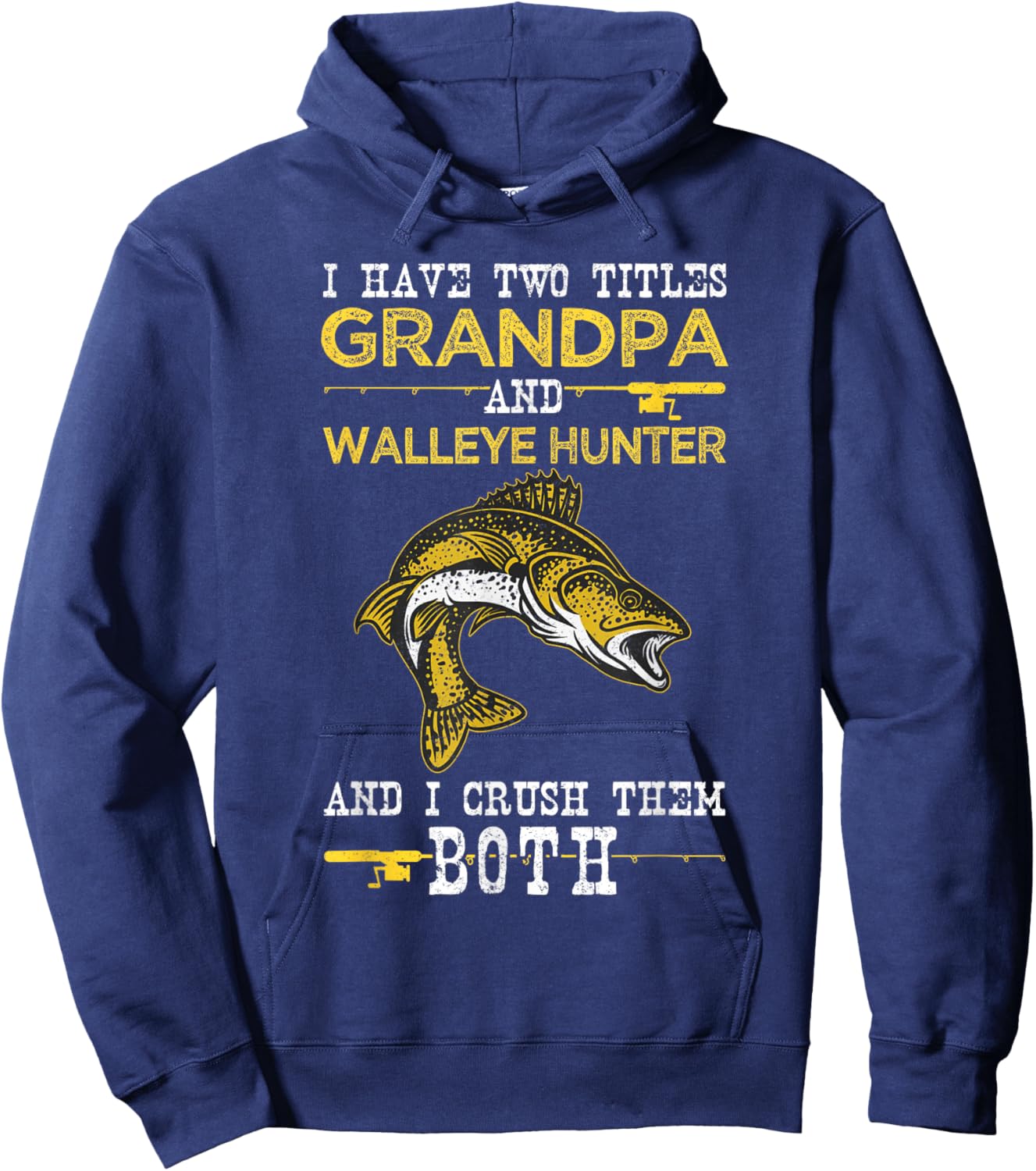 Angler grandpa fishing and zander fishing Hoodie - Hoodie | Navy