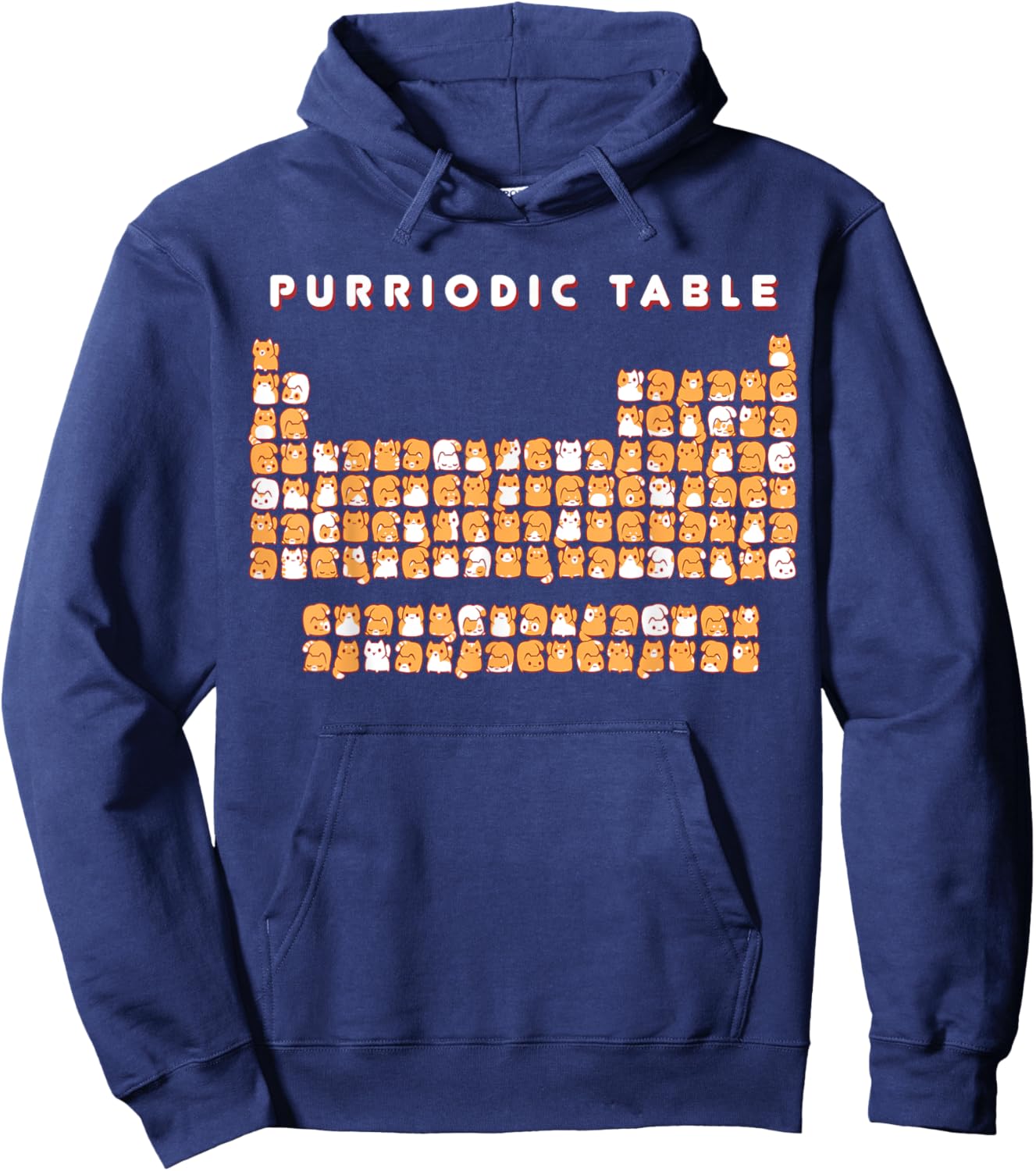 purriodic table cat funny Women Girls Kids Hoodie - Hoodie | Navy