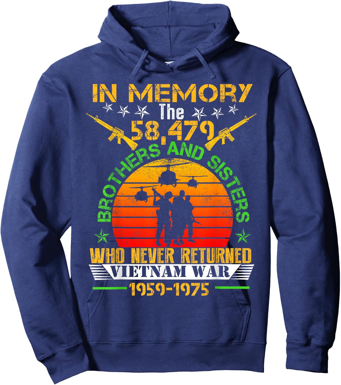 Vietnam Veteran In Memory The War Vietnam Gift Hoodie - Hoodie | Navy