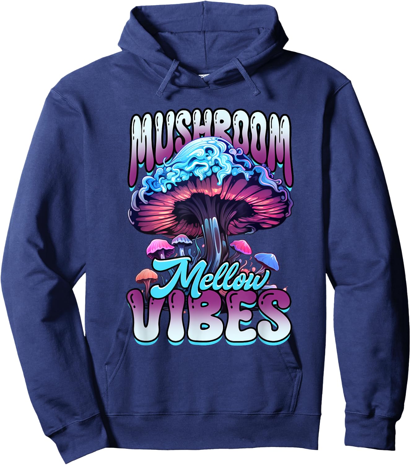 Mushroom Mellow Vibes Fungi Hoodie - Hoodie | Navy