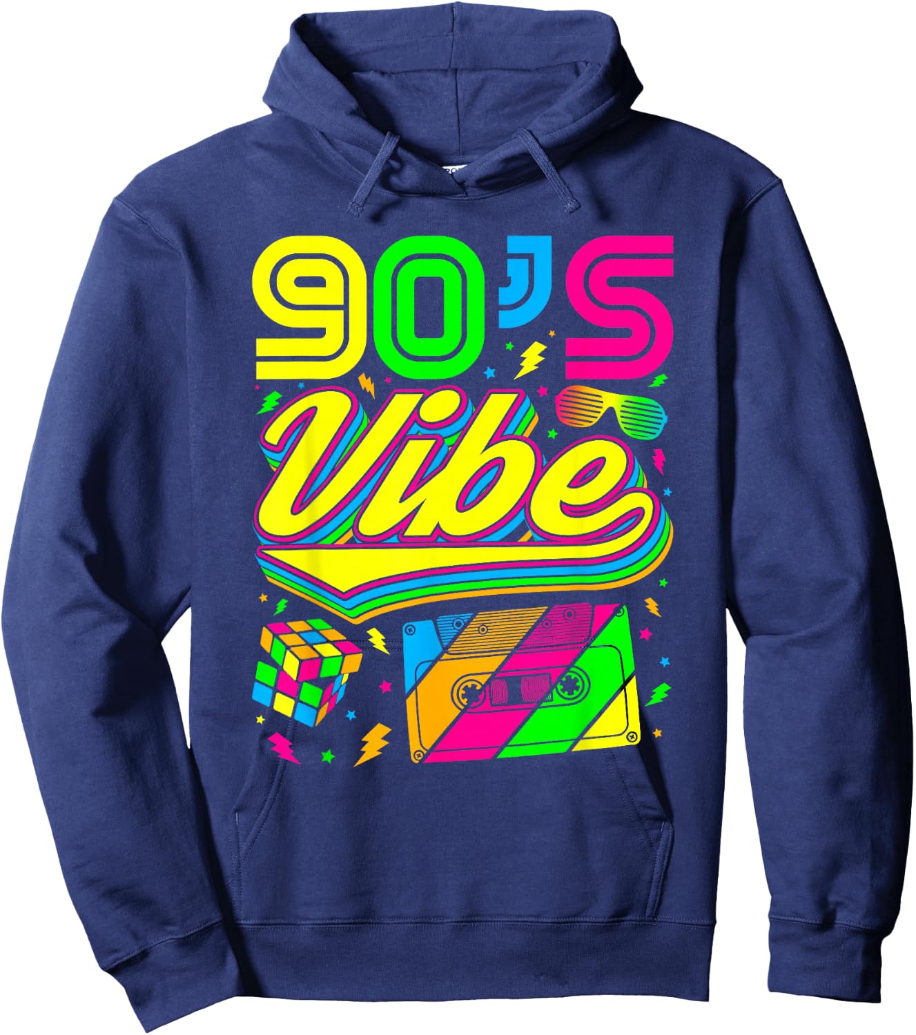 90s Vibe Nineties Retro Vintage Party Dress Hoodie - Hoodie | Navy