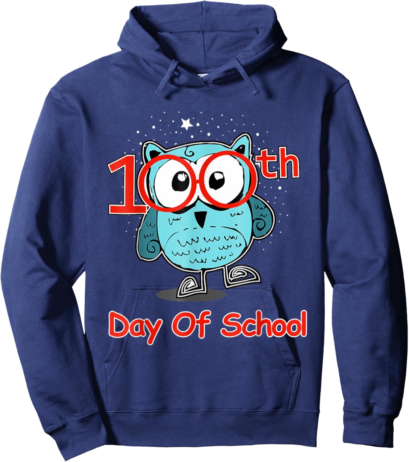 Cute Owl 100th Day Of School 100 Days Smarter Hoodie - Hoodie | Navy