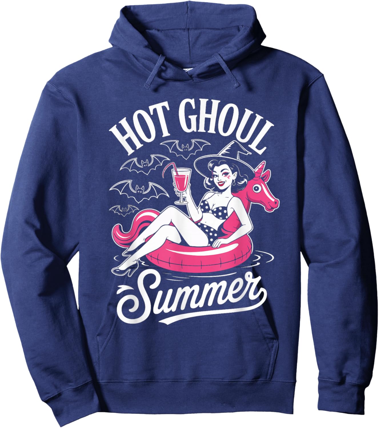 Hot Ghoul Summer Summerween Halloween Fun Hoodie - Hoodie | Navy