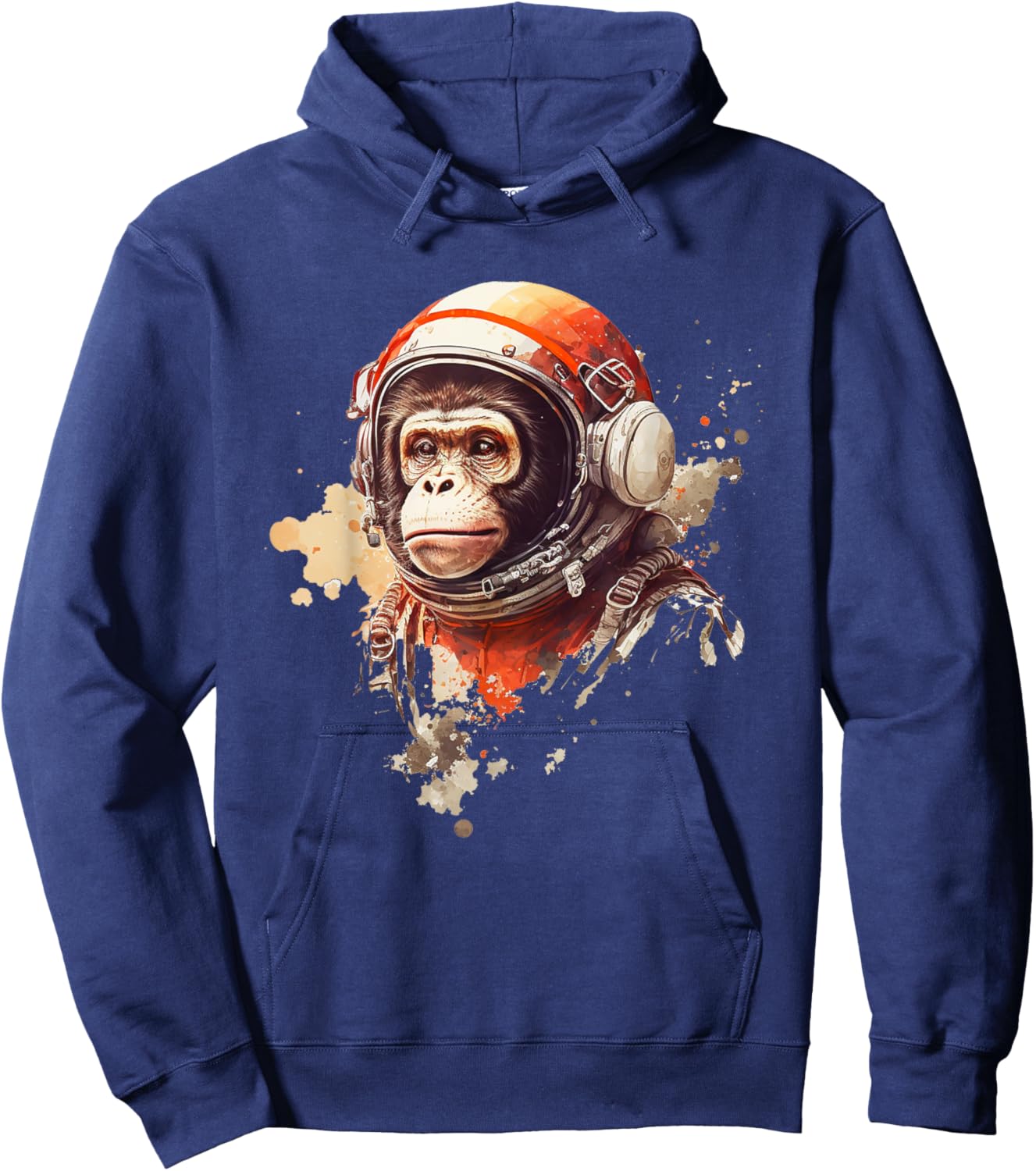 Space Vintage Travel Astronaut Monkey Astronaut Hoodie - Hoodie | Navy