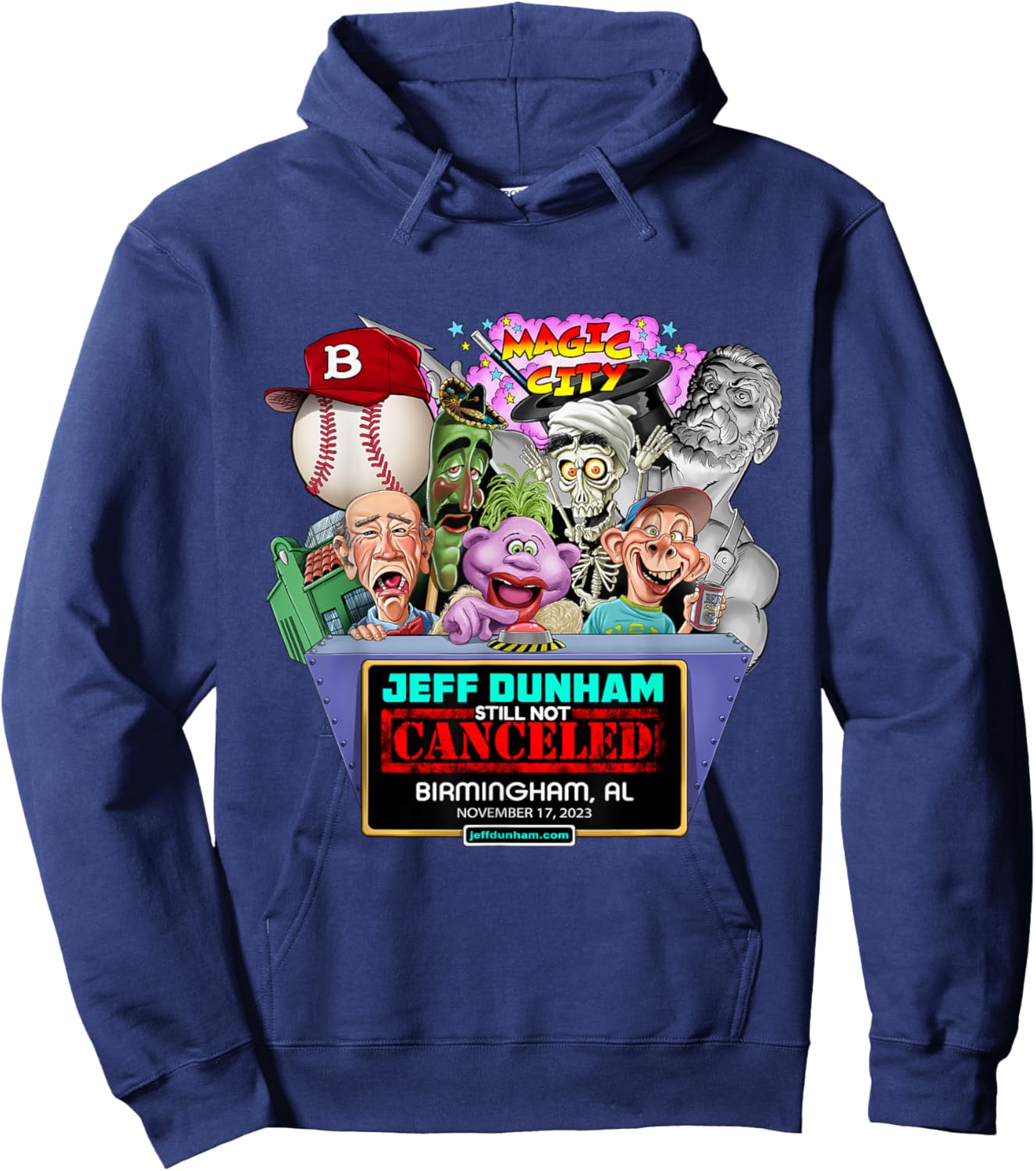 Jeff Dunham Birmingham, AL (2023) Hoodie - Hoodie | Navy