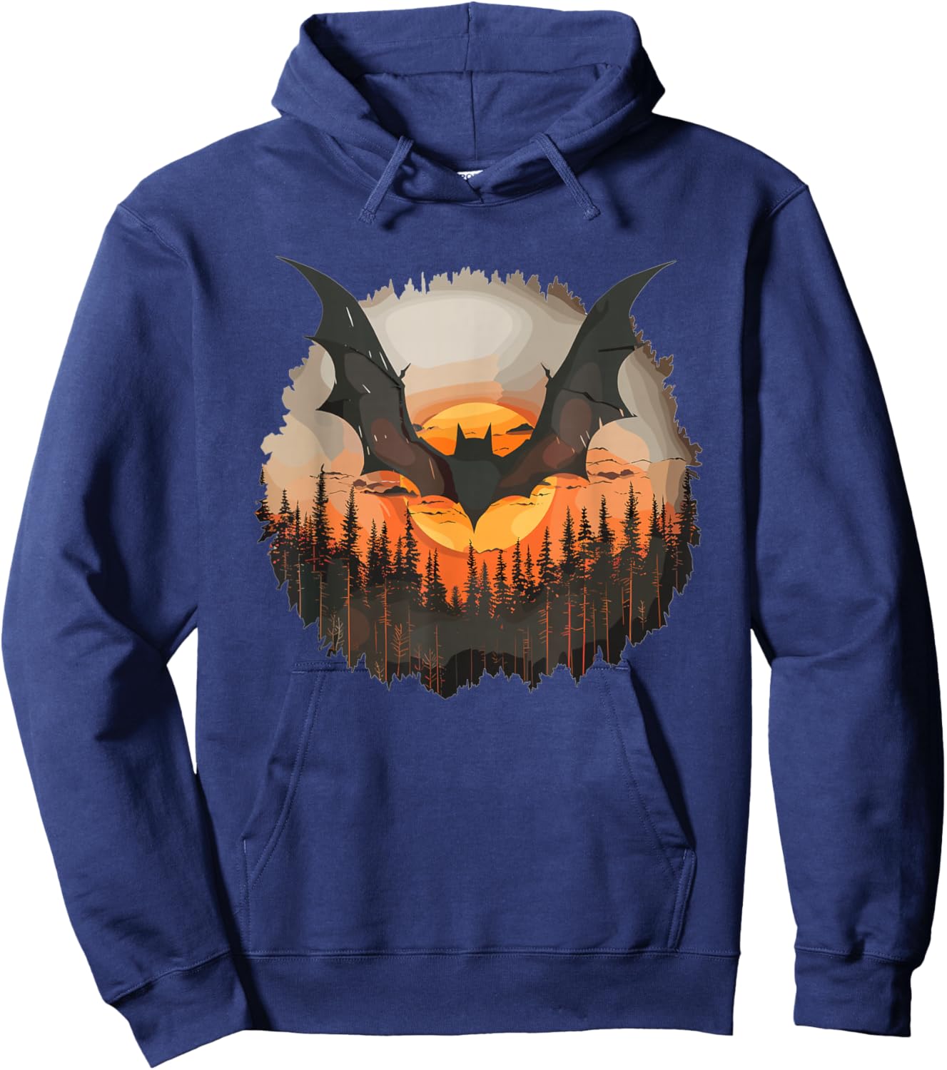 Aesthetic Bat in the Forest I Bat Hoodie - Hoodie | Navy