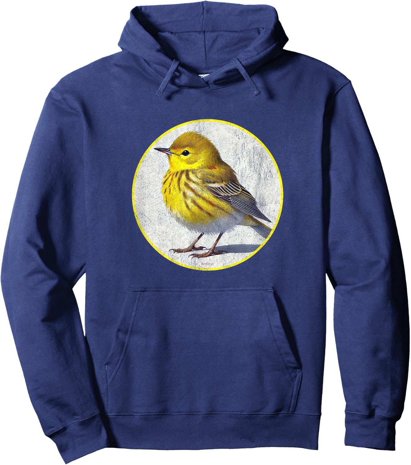 Colorful Retro Yellow Warbler Bird Design Hoodie - Hoodie | Navy