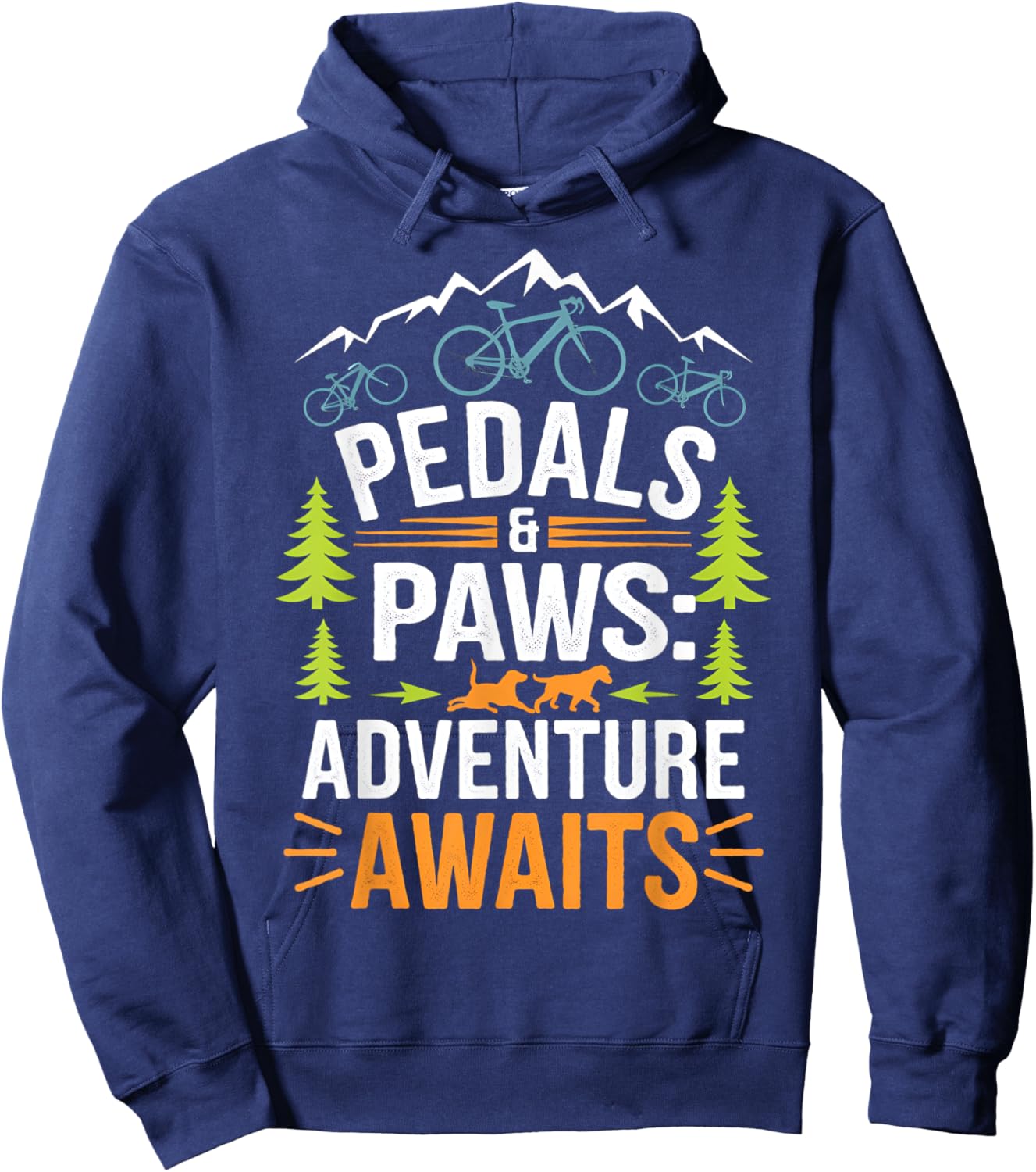 Bikes and Paws Adventure Awaits Design Hoodie - Hoodie | Navy