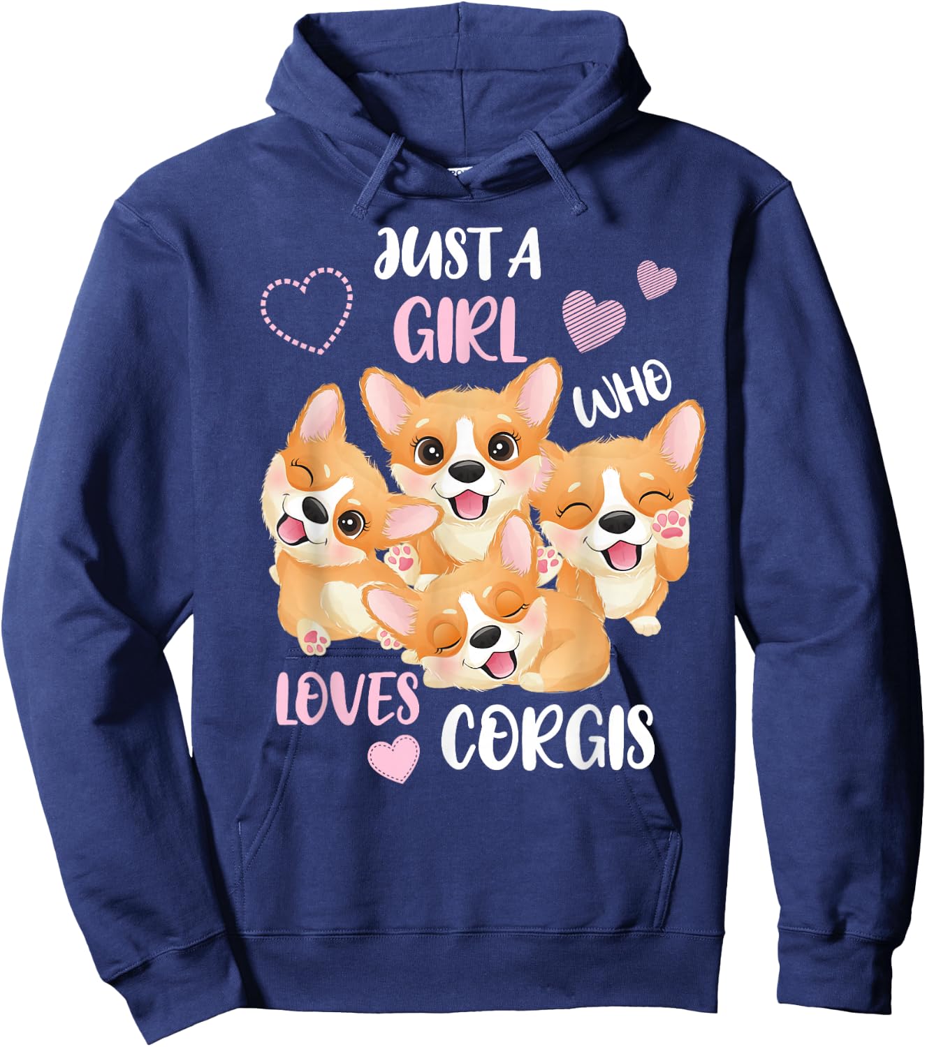 Just a Girl who Loves Corgis Hoodie - Hoodie | Navy