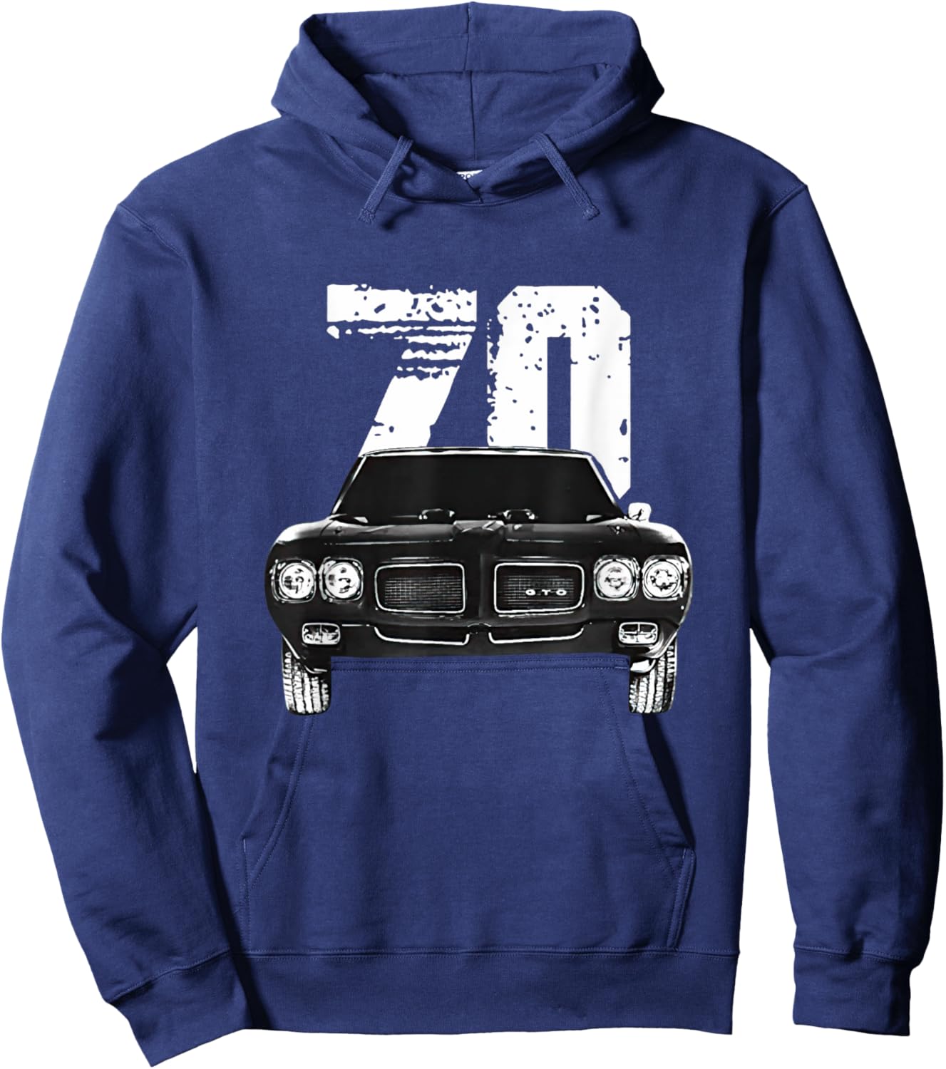 1970 70 GTO Classic Car Old School Muscle Car Hoodie - Hoodie | Navy