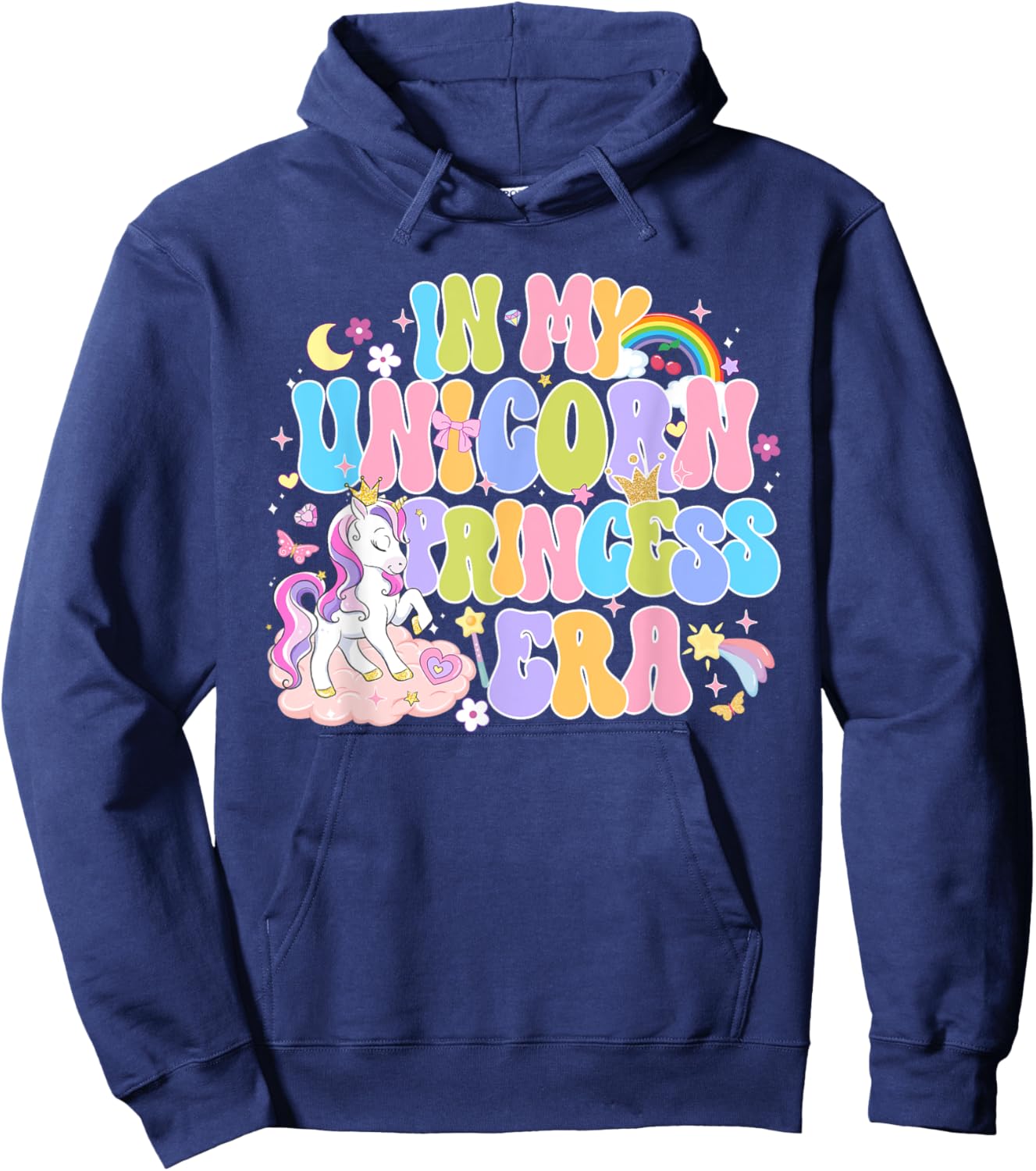 In My Unicorn Princess Era Girl Unicorn Day Hoodie - Hoodie | Navy