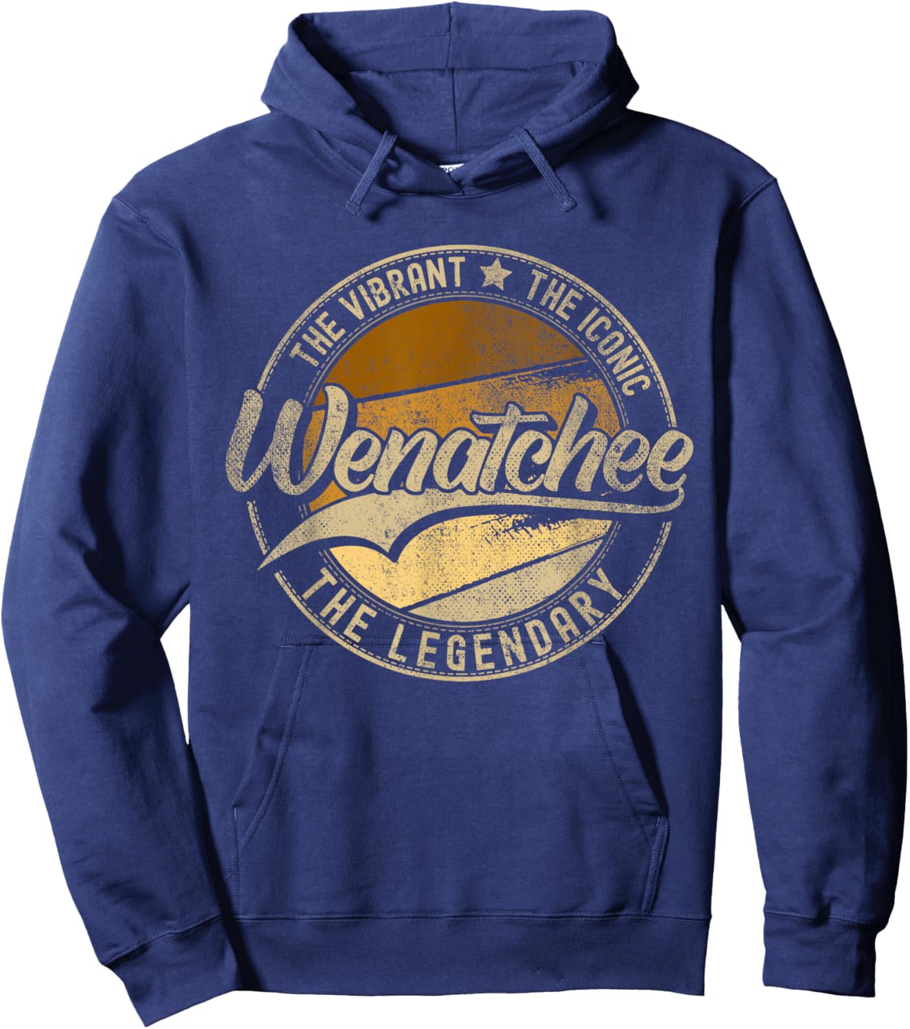 Wenatchee WA | Washington | Vintage Distressed Hoodie - Hoodie | Navy