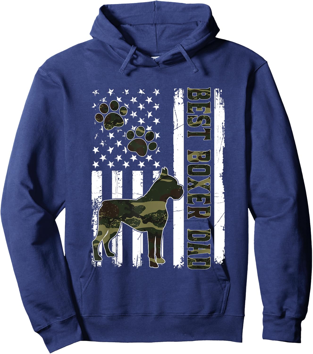 American Flag Best Boxer Dad Ever Dog Dad Hoodie - Hoodie | Navy