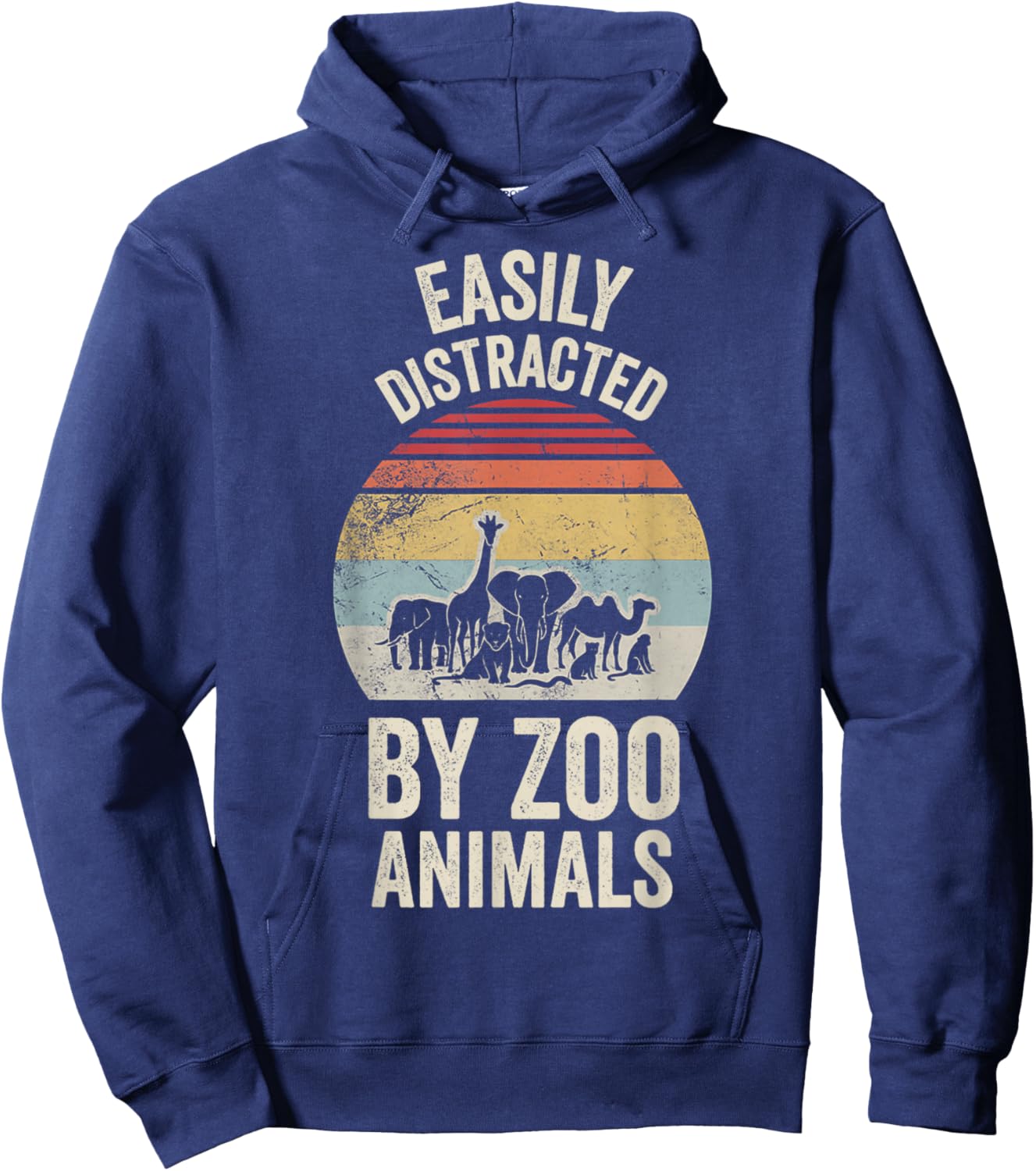 Easily Distracted By Zoo Animals Fun Hoodie - Hoodie | Navy