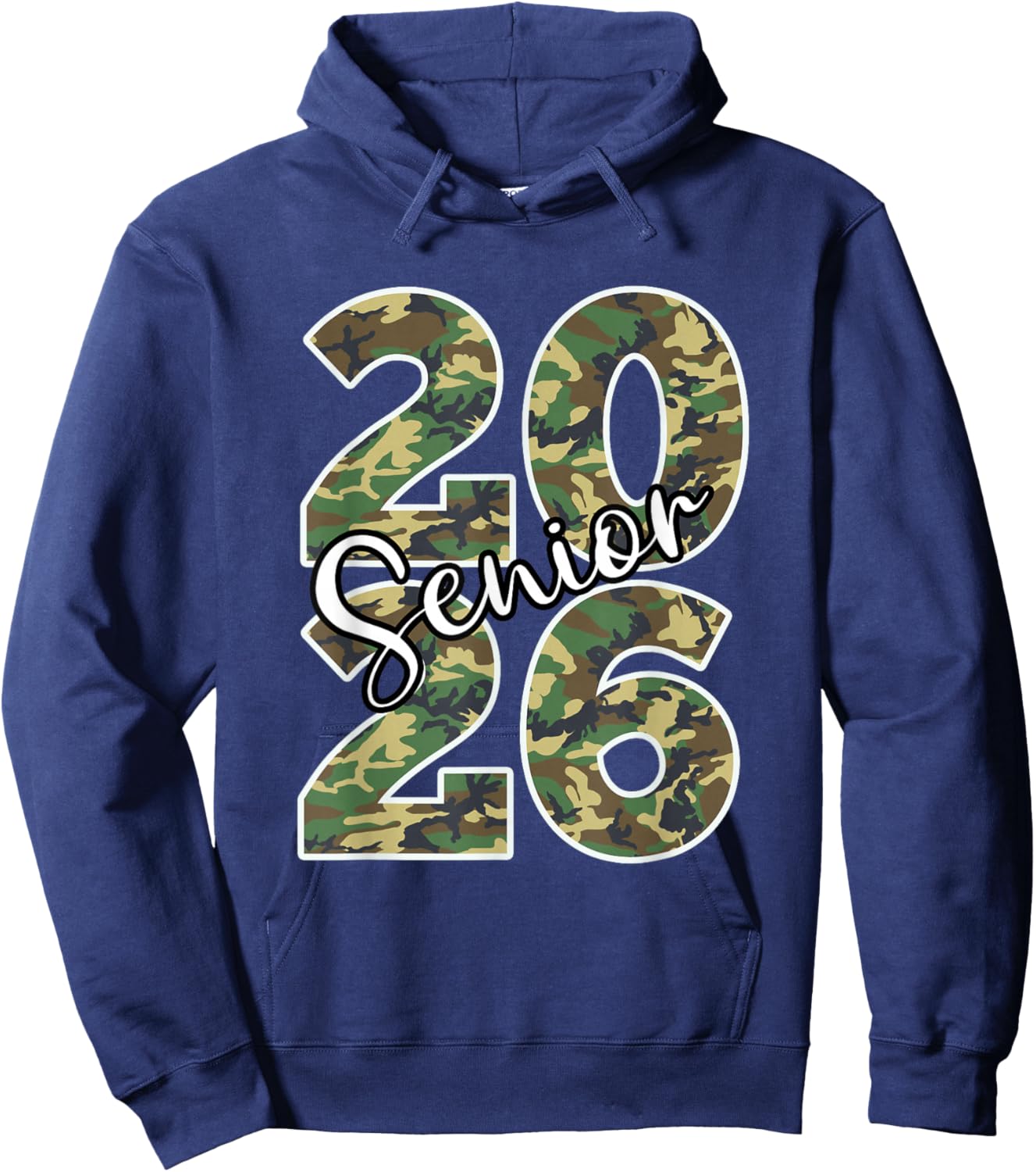 Senior Class of 2026 Camo Hoodie - Hoodie | Navy