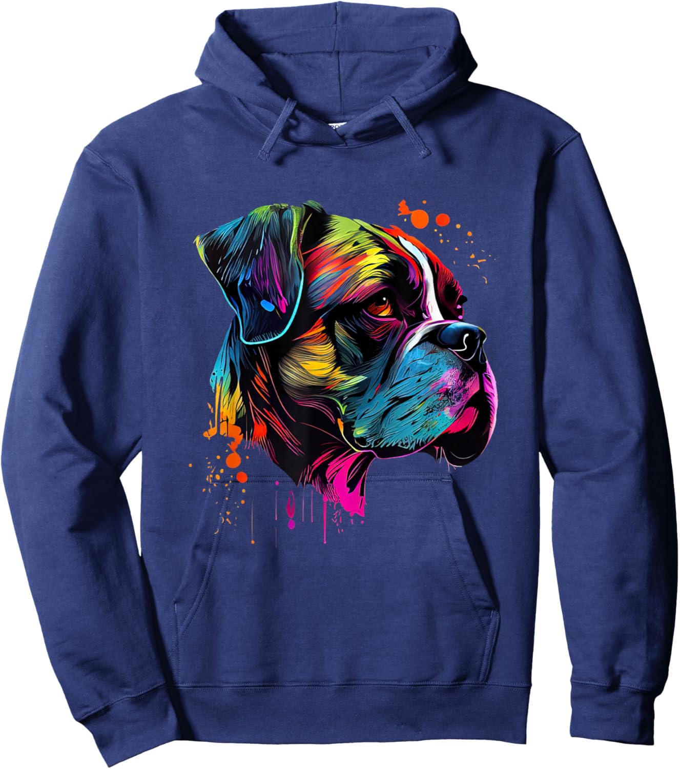 Boxer Dog Lovers Pop Art Design Cute Boxer Dog Hoodie - Hoodie | Navy