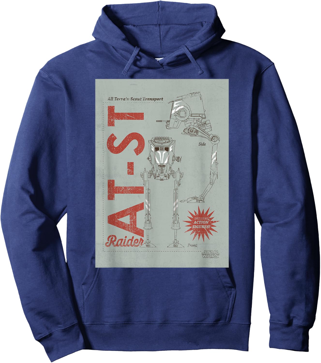 Star Wars The Mandalorian AT-ST Vintage Poster Hoodie - Hoodie | Navy